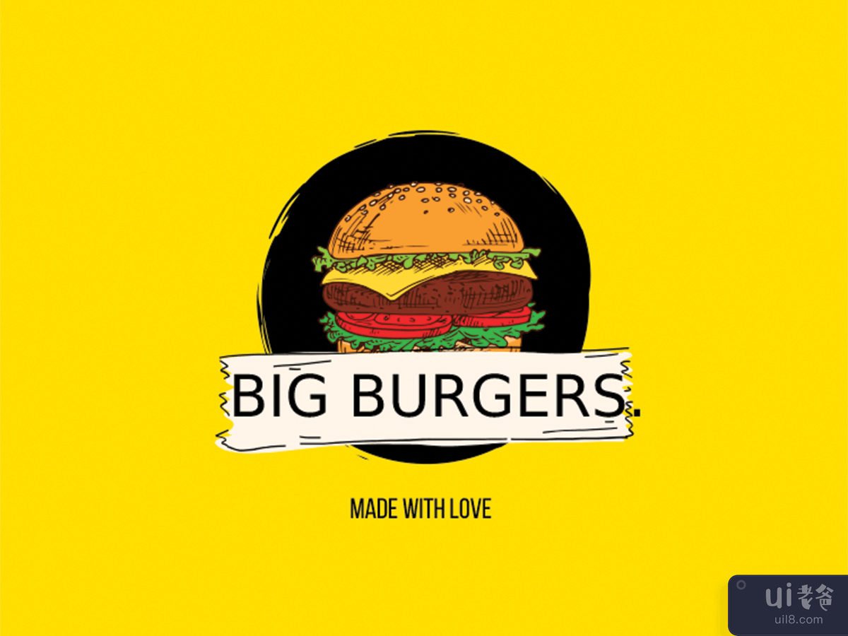 食品汉堡 - 标志(Food Burgers - Logo)插图