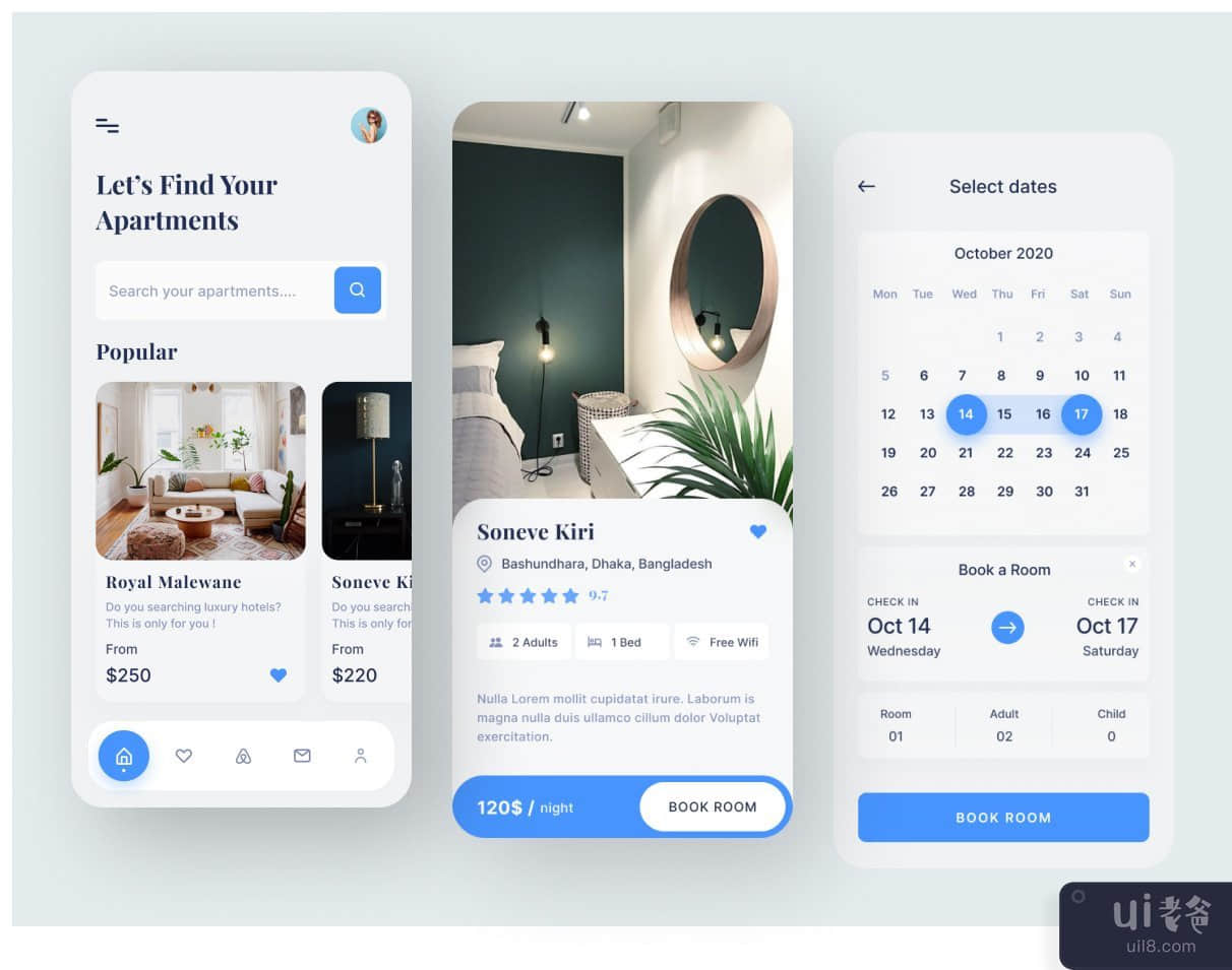 Airbnb App重新设计 - 酒店预订应用程序(Airbnb App redesign - Hotel Booking App)插图7