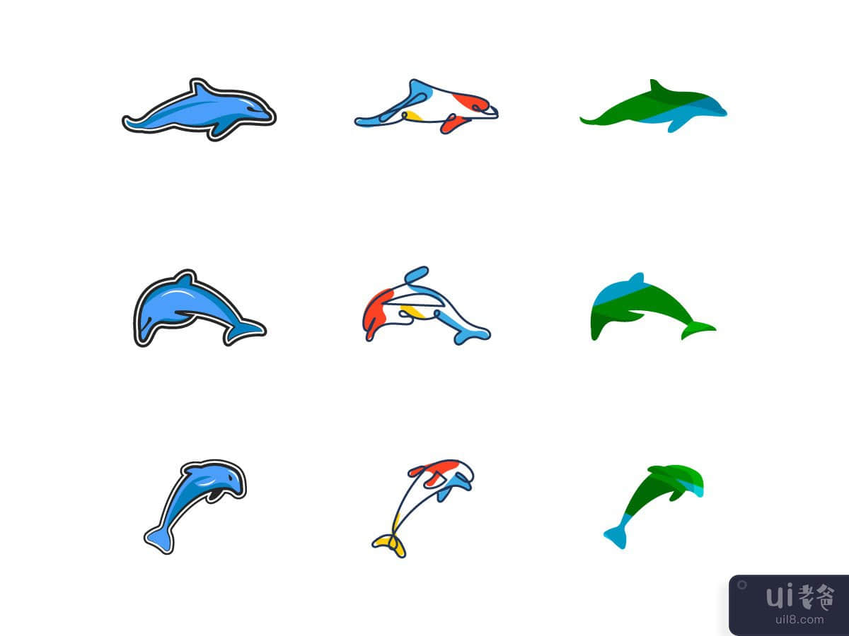 Dolphin logo_icons set