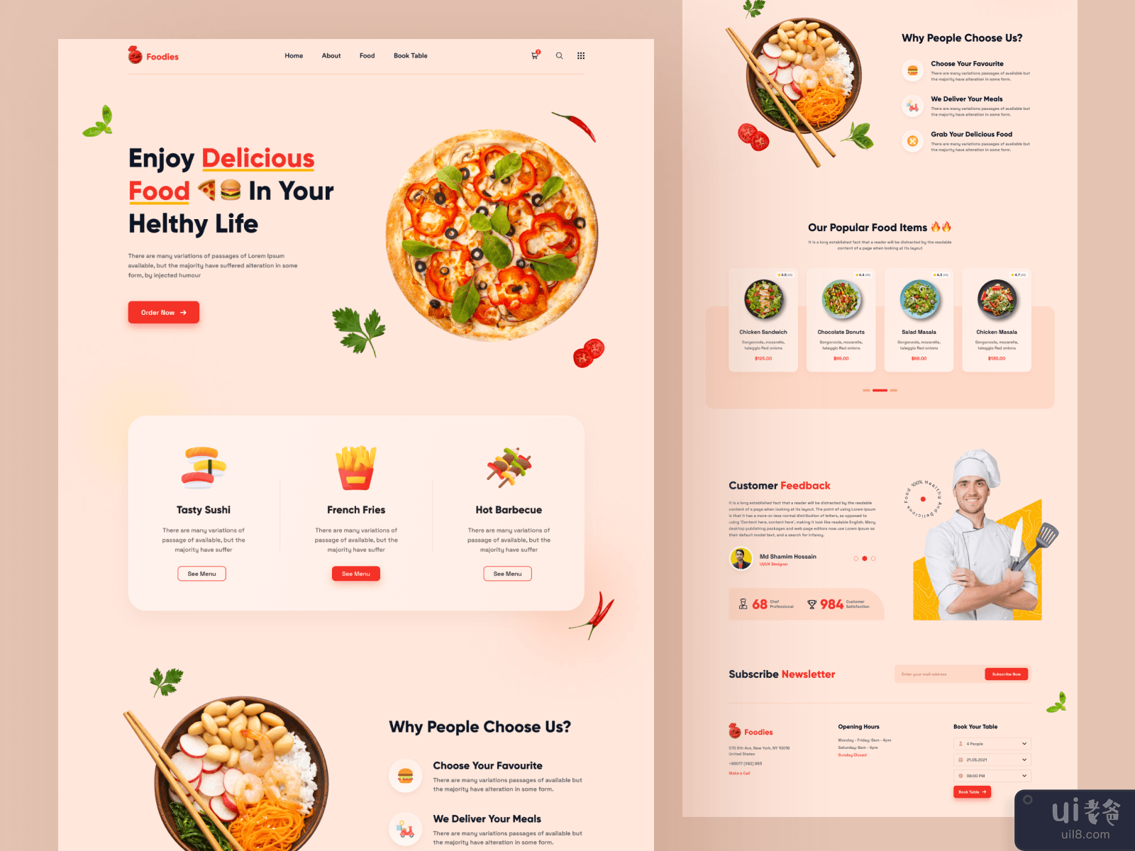 Food Delivery Landing Page🍕🍔
