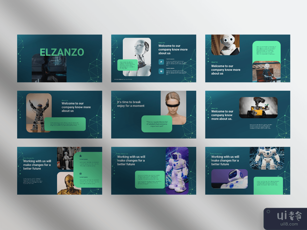 Elzanzo - 人工智能演示模板(Elzanzo - Artificial Intelligence PresentationTemplate)插图