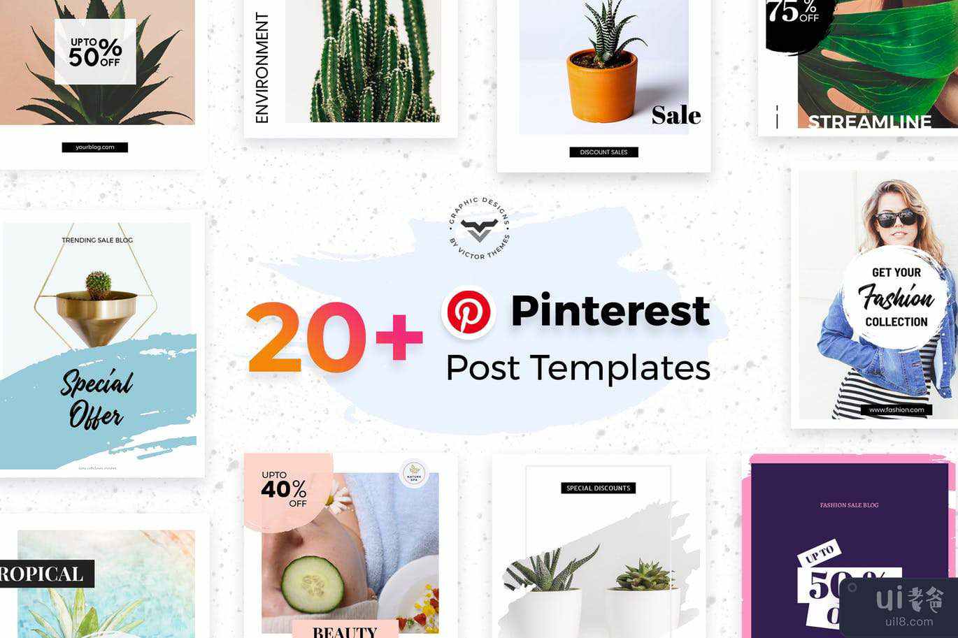 Pinterest 社交媒体模板(Pinterest Social Media Templates)插图