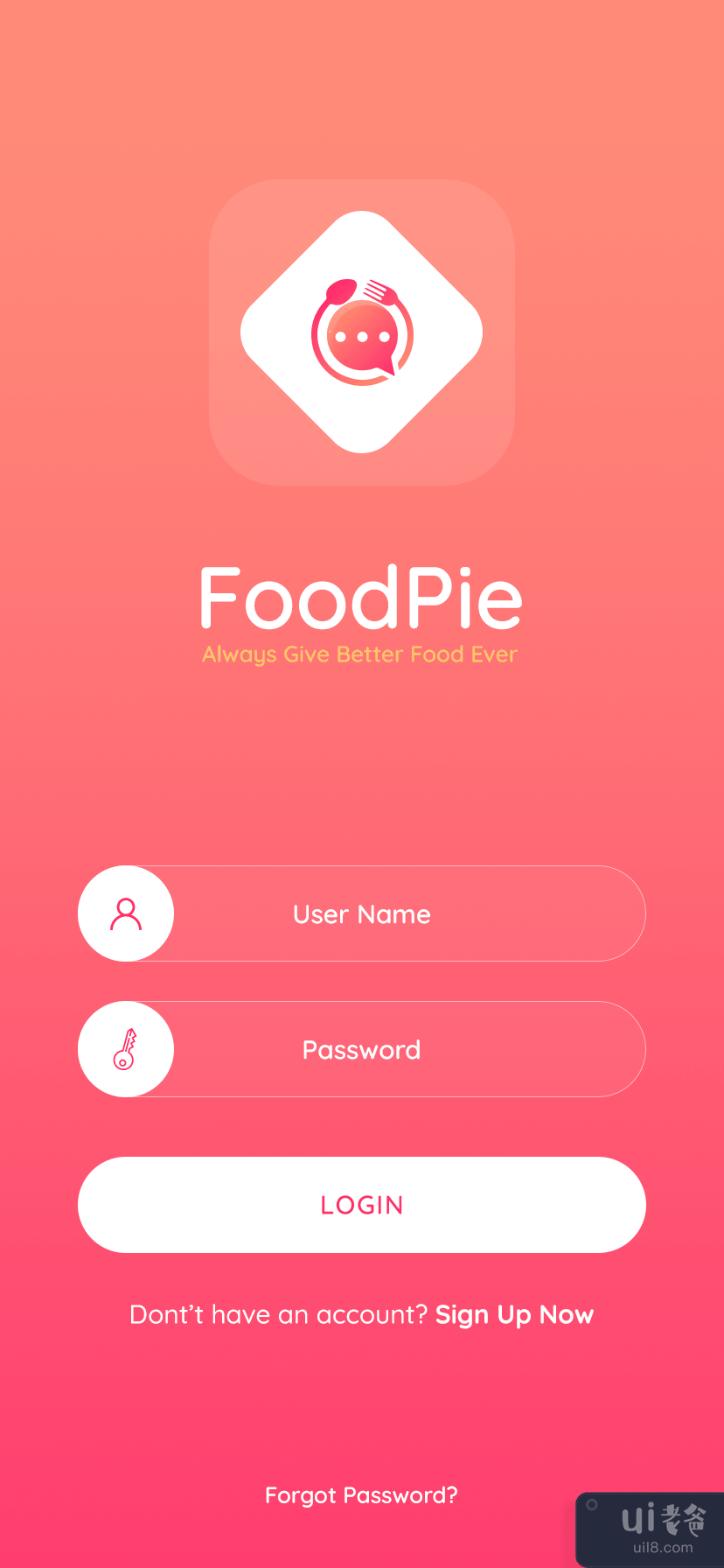 美食App登录页面(Food App Login Page)插图1