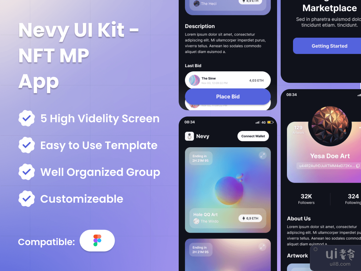 Nevy UI Kit - NFT Marketplace App