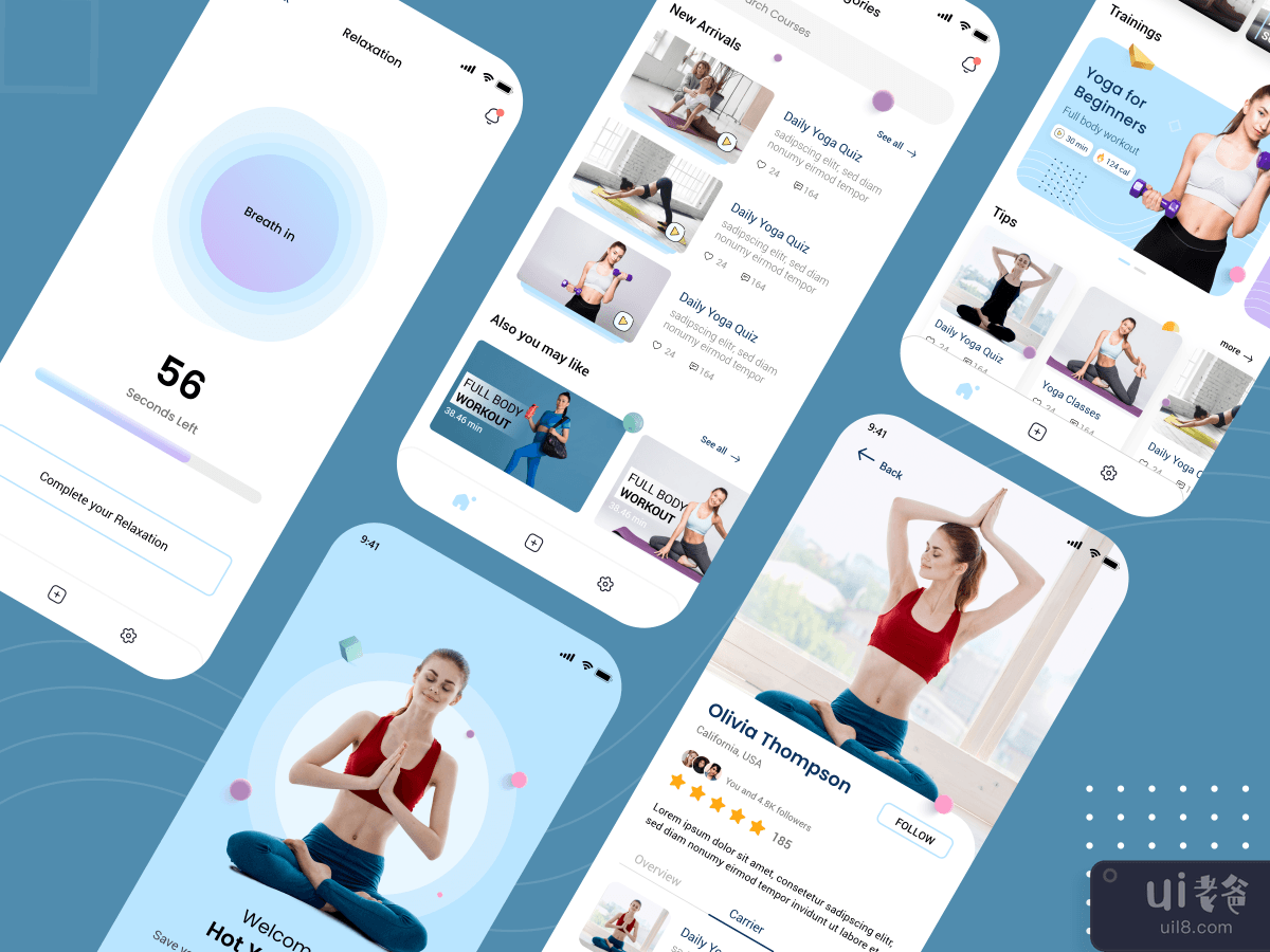 健身和瑜伽应用程序设计(Fitness & Yoga app design)插图