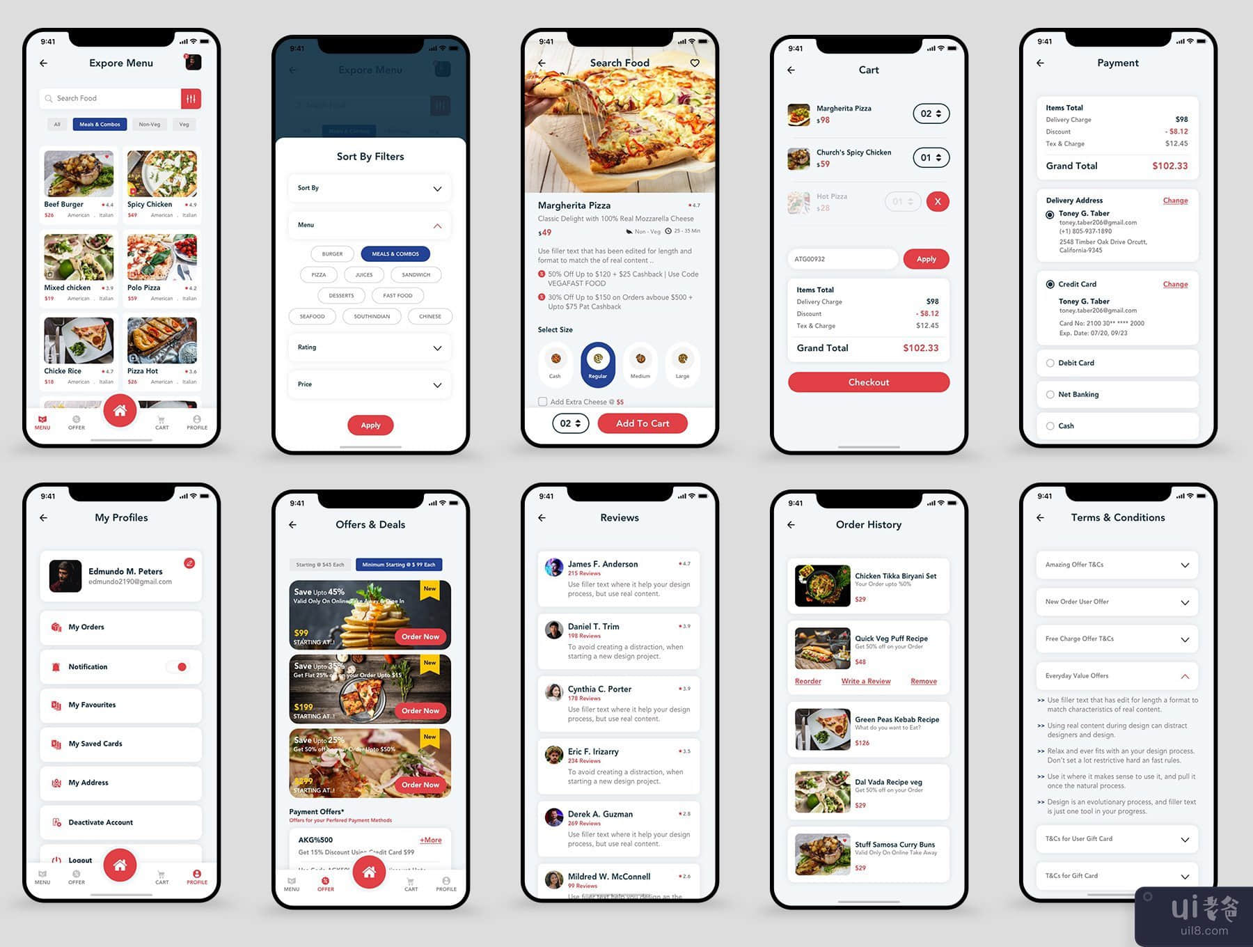 Vega - 送餐移动应用程序 UI(Vega - Food Delivery Mobile App UI)插图1