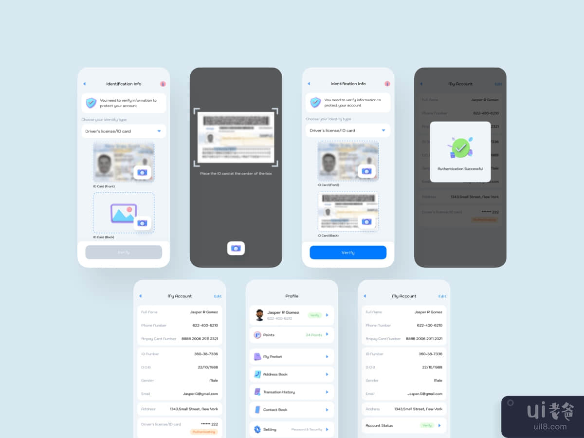 My Account - Digital Wallet Mobile Ui kits	