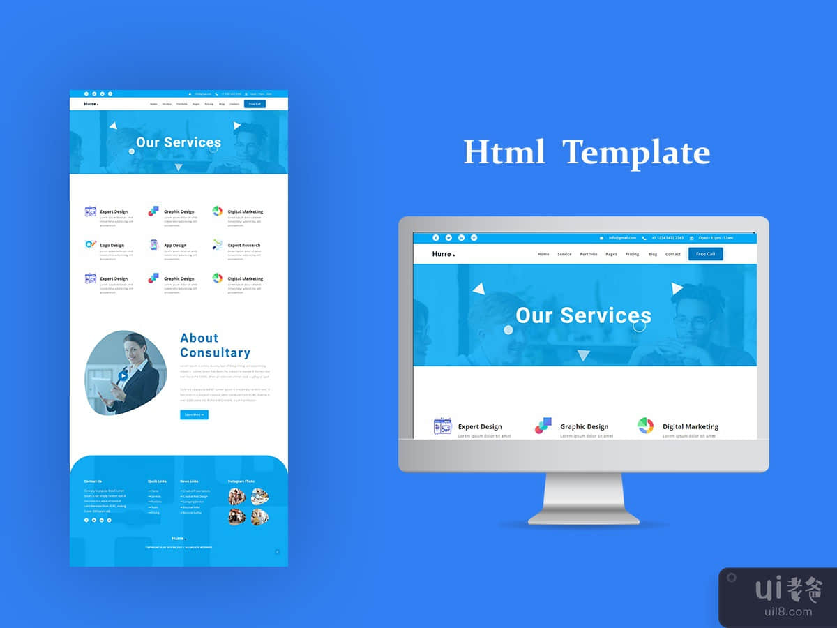 Digital Agency services page html template