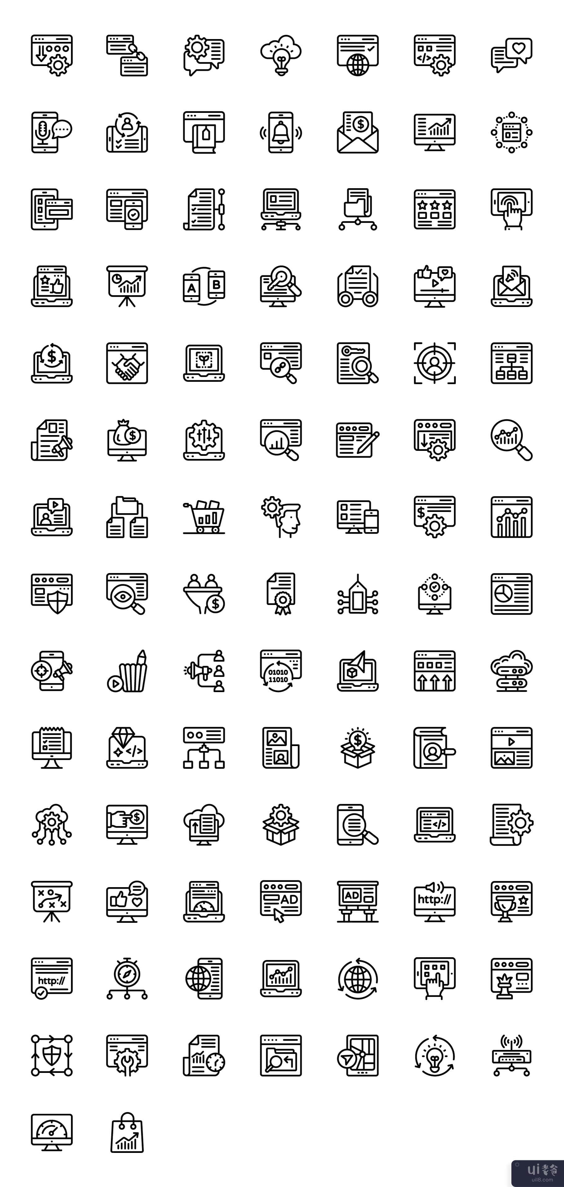 线性图标中的 Seo 包(Pack of Seo in Linear Icons)插图2