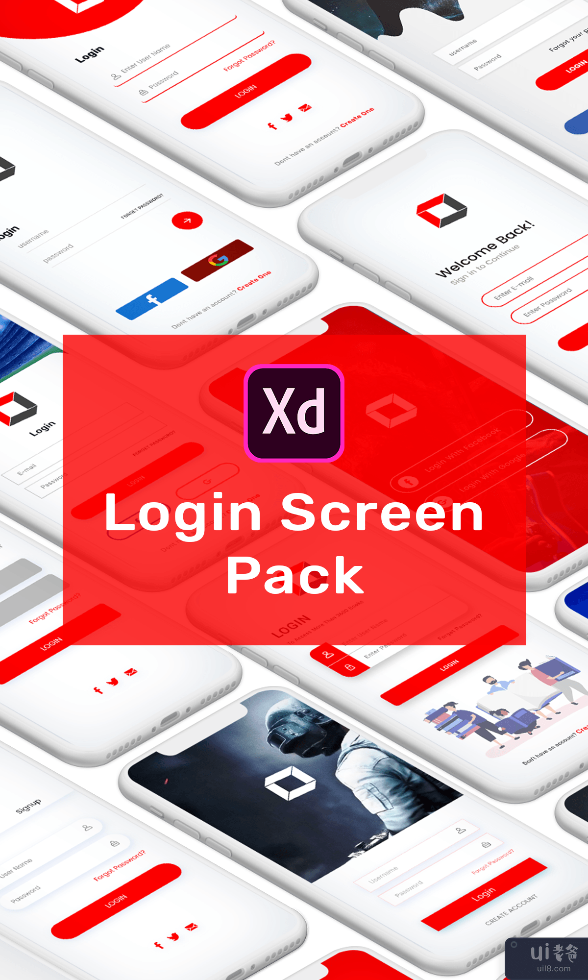 应用程序登录屏幕包(App Login Screen Pack)插图