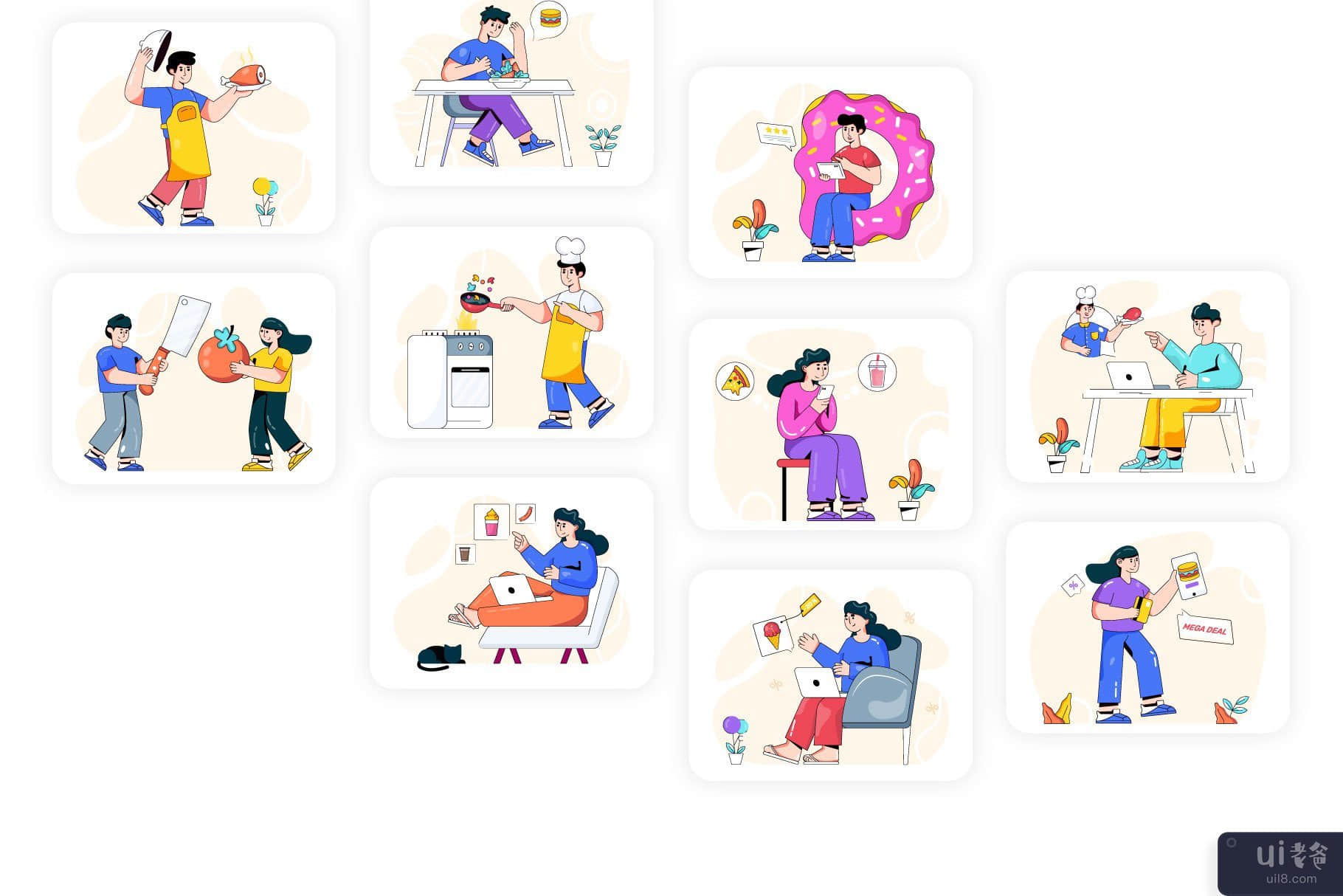 25 个在线食品配送插图(25 Online Food Delivery Illustrations)插图3