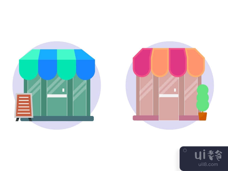 Duo shop flat icon