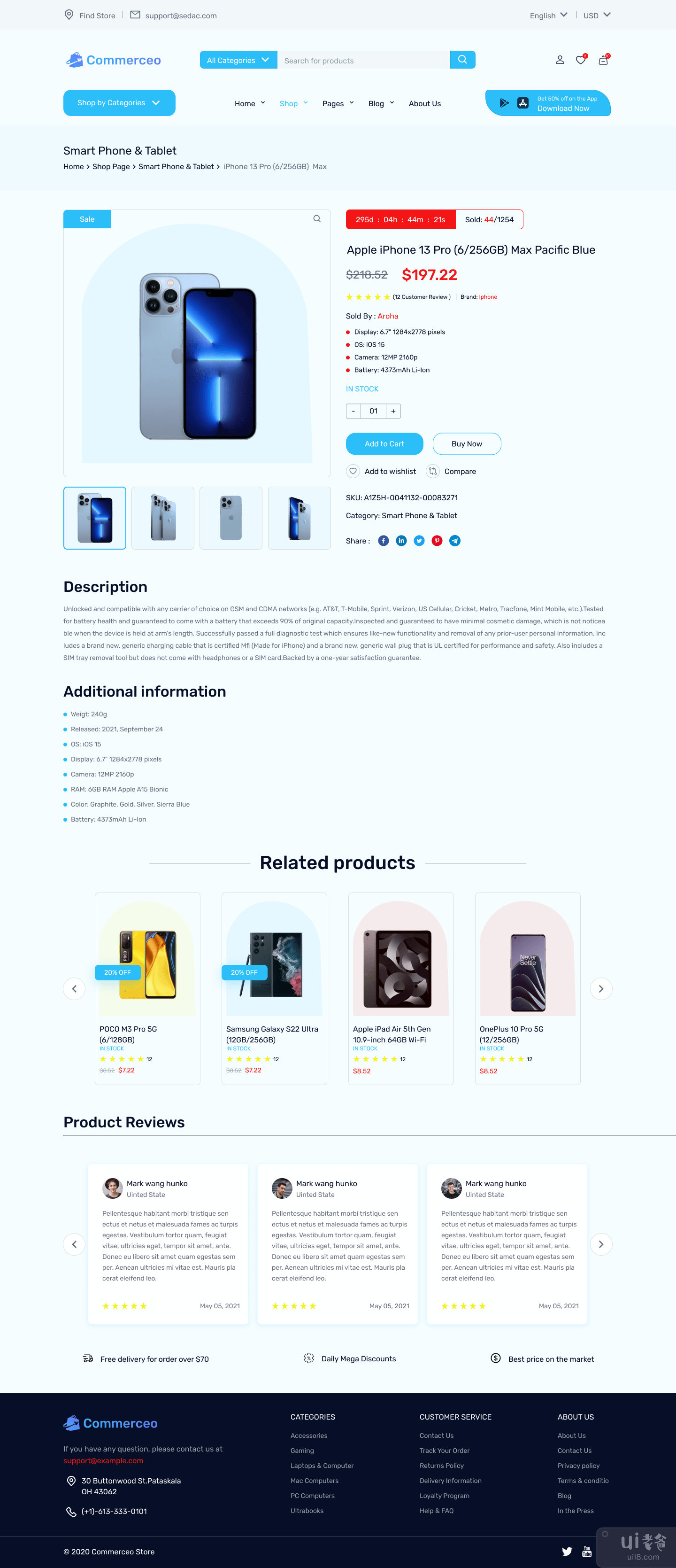 Commerceo-电子商务 Figma UI 模板(Commerceo- eCommerce Figma UI Template)插图4