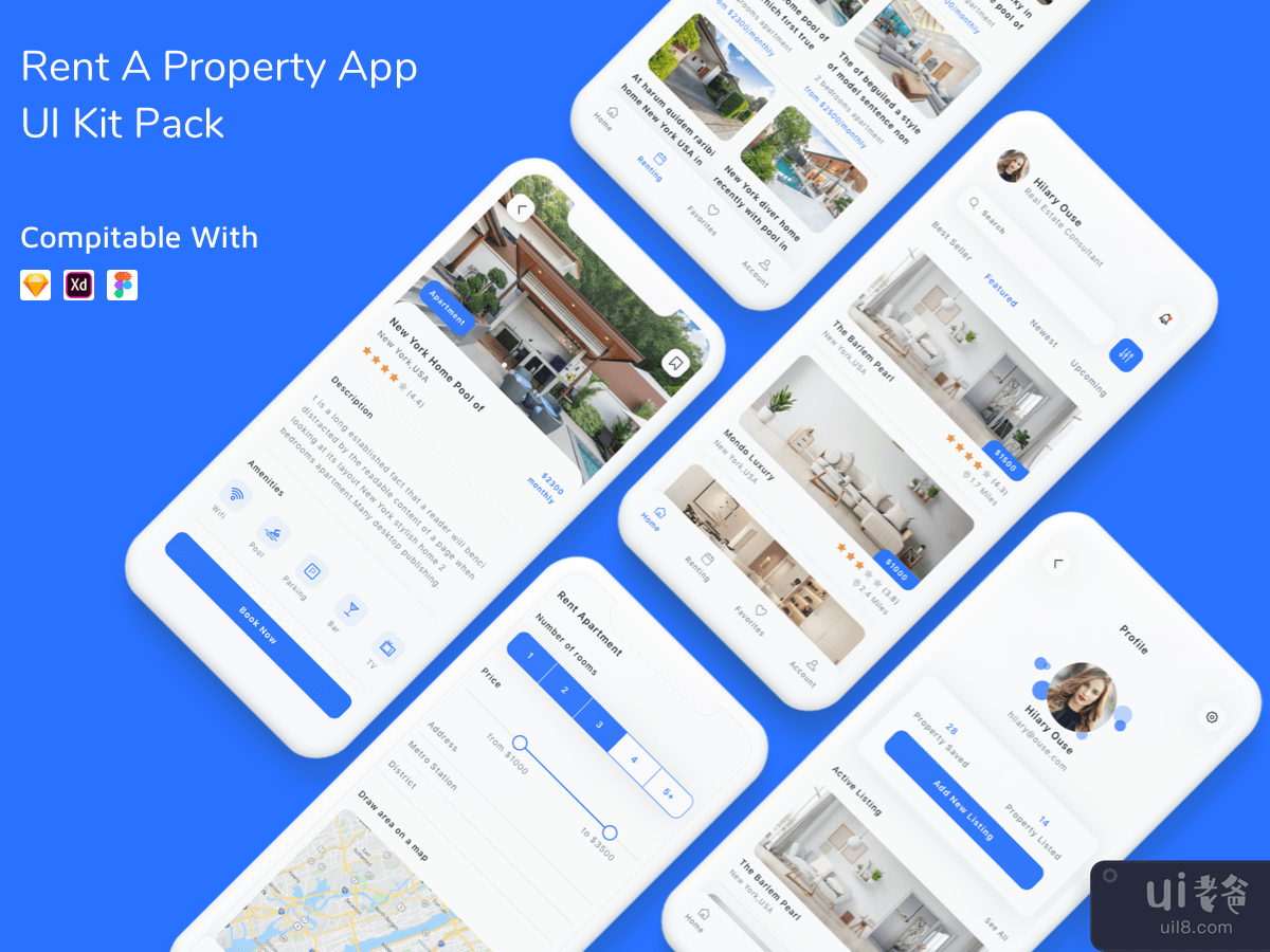 Rent A Property App UI Kit Pack