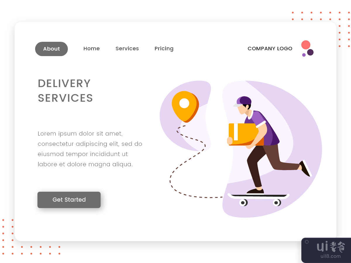交付应用程序的交付服务平面设计(Delivery Services flat design for Delivery app)插图
