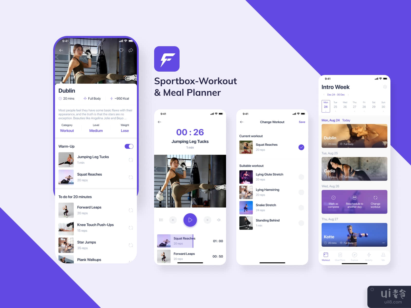 Sportbox - Workouts & Meal Planner UI Kit #2