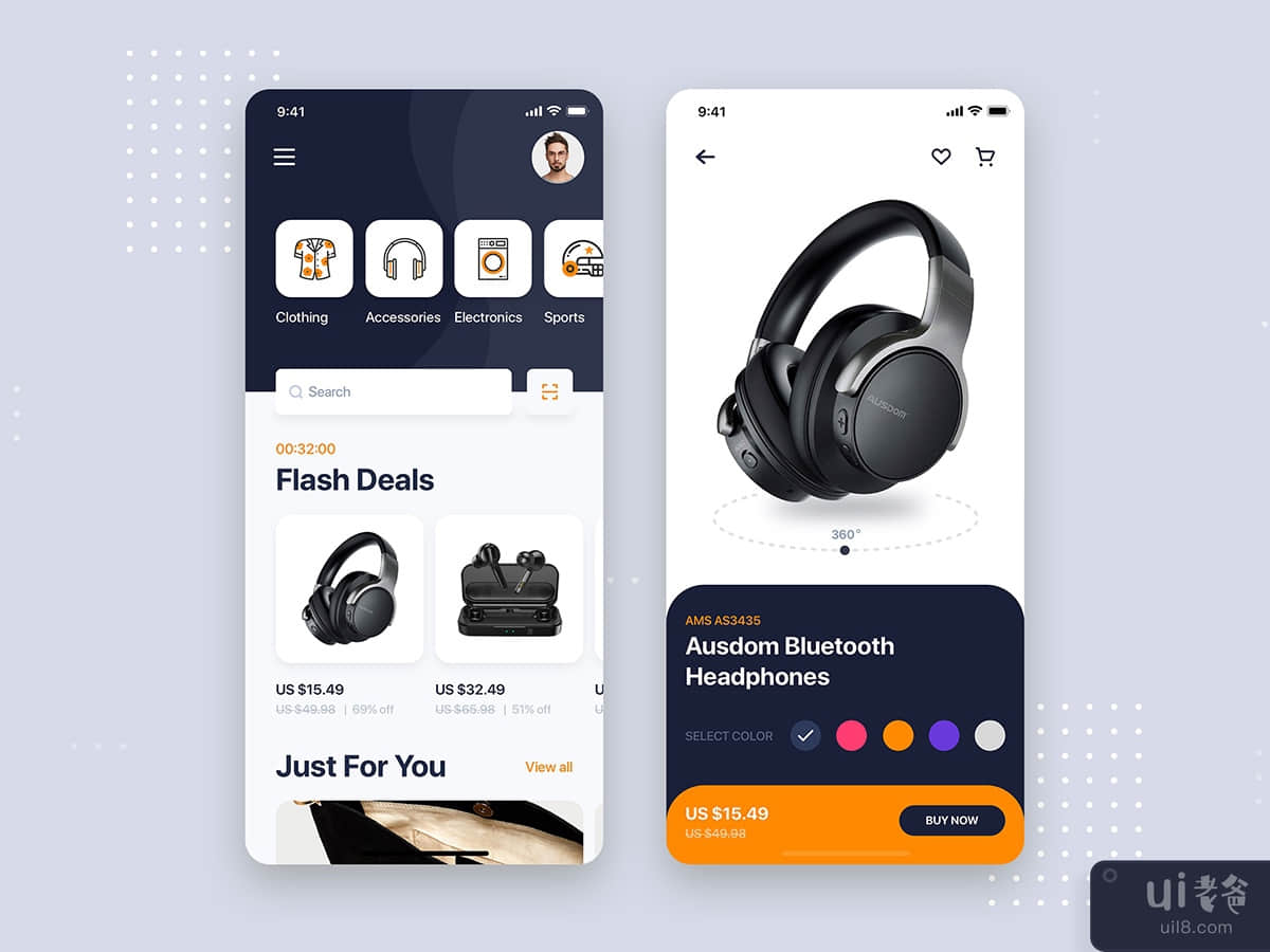 E-commerce mobile app concept