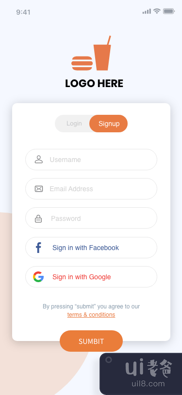 移动应用登录注册用户界面(Mobile App Login Signup UI)插图