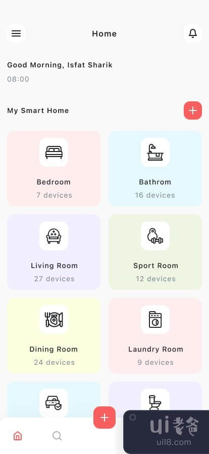 智能家居控制器移动应用程序（高级屏幕）(Smart Home Controller Mobile App (Premium Screens))插图1