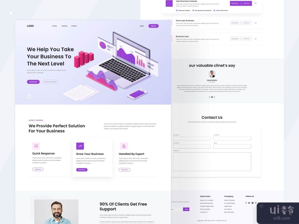 Business Management Landing Page