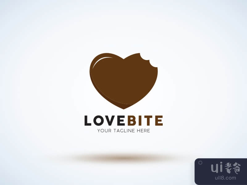 Love Bite Heart Logo Design Vector Template