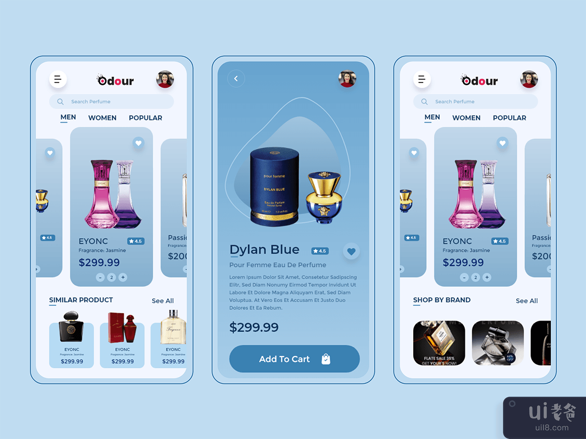 电子商务香水在线 iOS UIKIT(ECommerce Perfume Online iOS UIKIT)插图3
