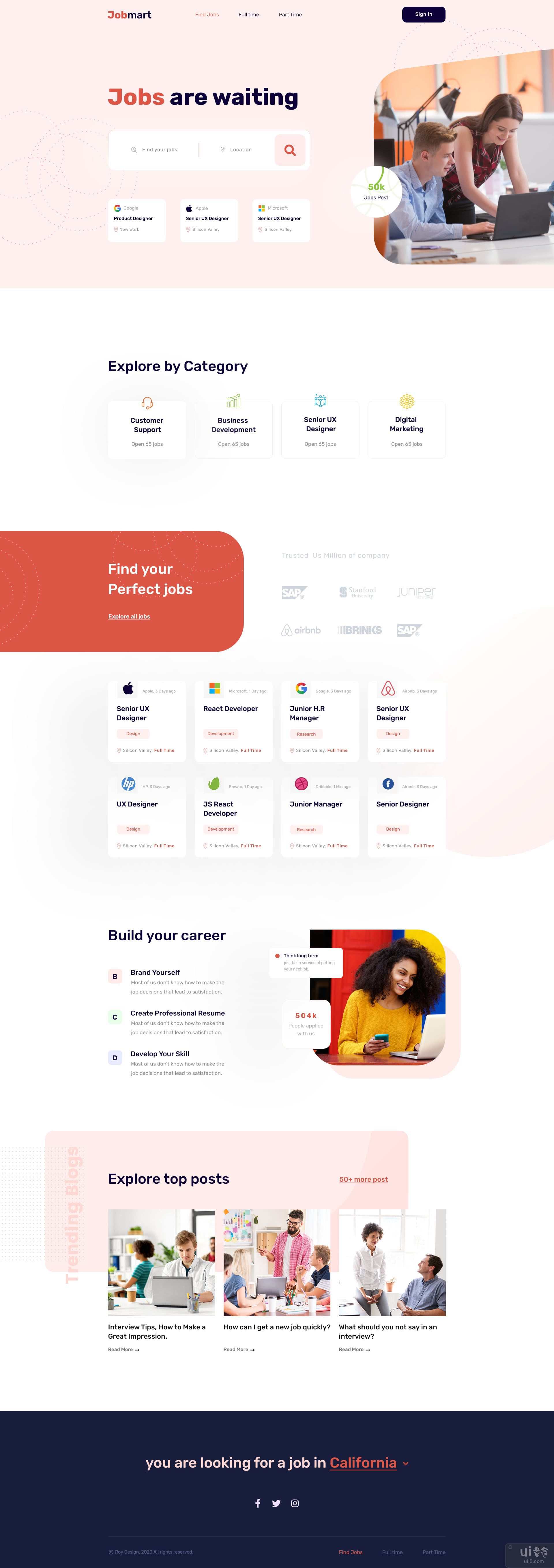 Jobmart - 工作门户登陆页面(Jobmart - Job portal landing page)插图