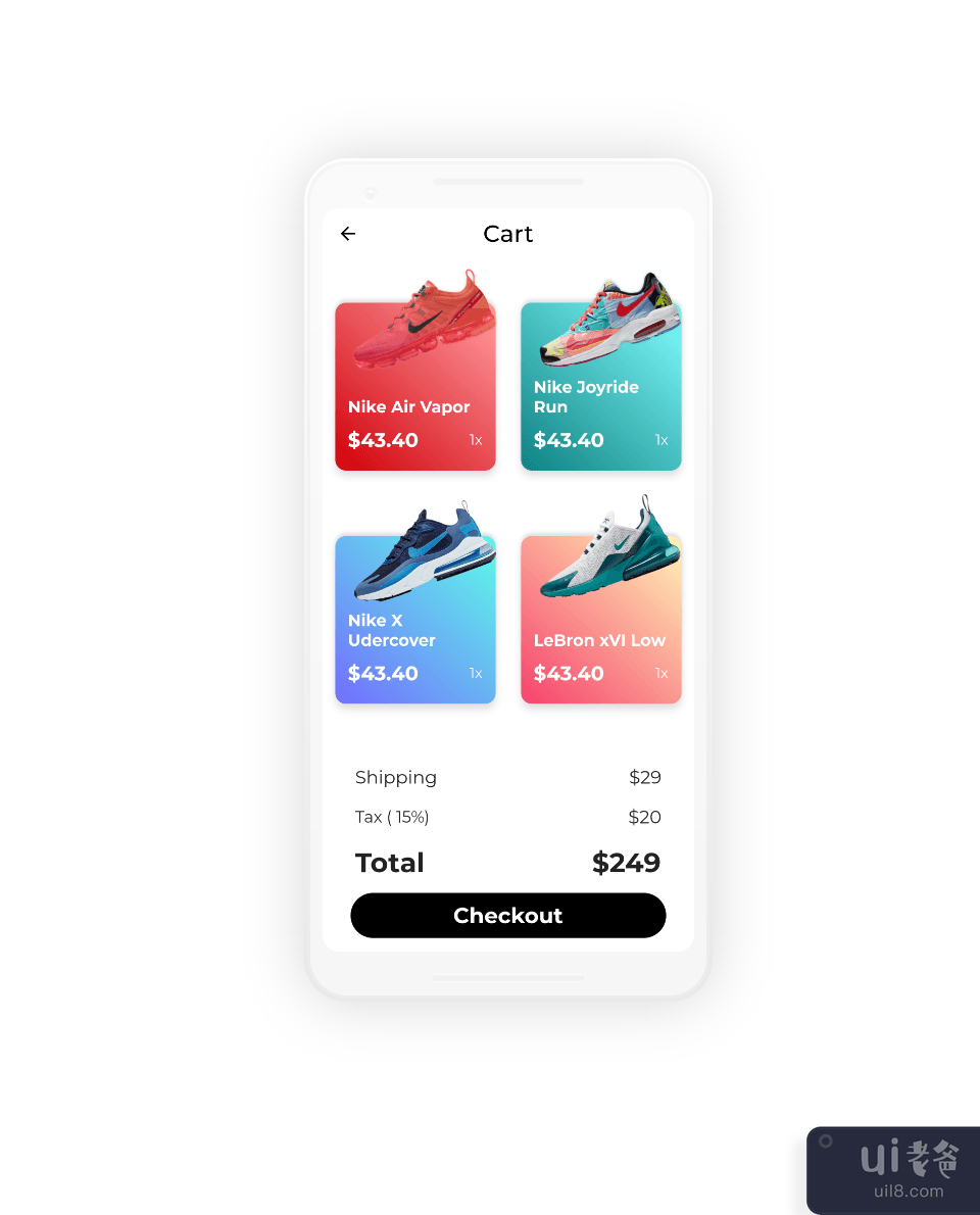 Nike Store 电子商务 App UI 套件(Nike Store E-commerce App UI kit)插图1