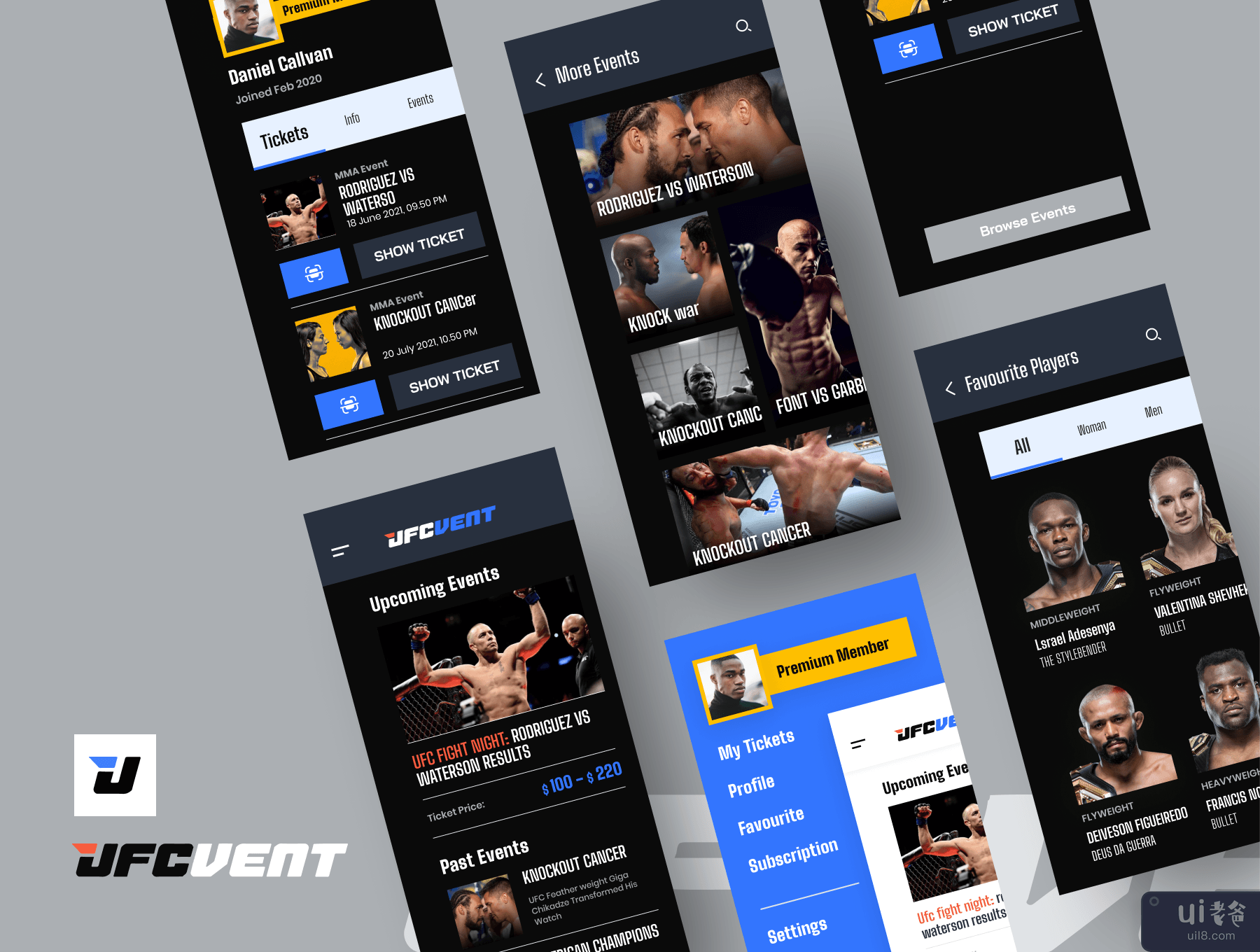 UFC VENT - MMA 赛事预订 40+ 屏幕(UFC VENT - MMA Event Booking 40+ Screens)插图3