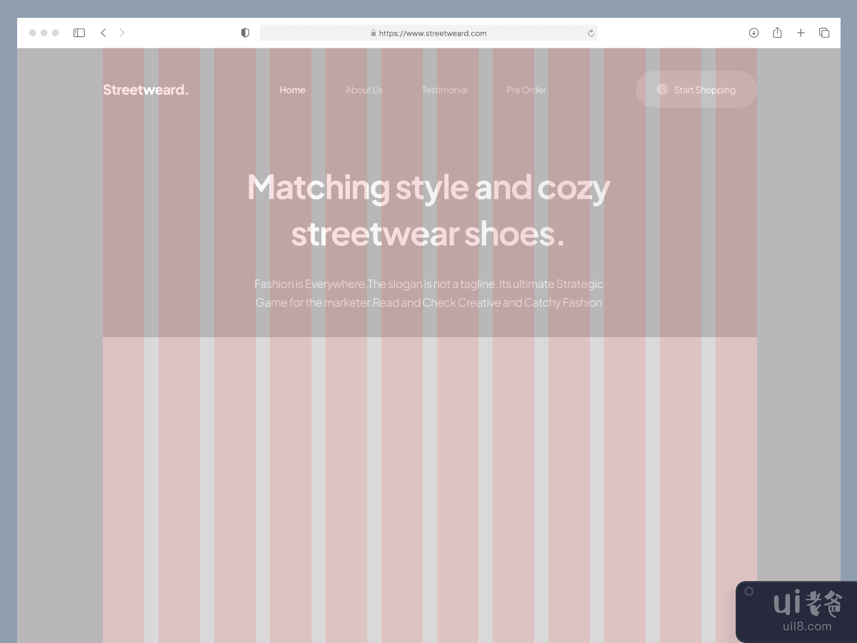 Streetweard - Streetwear 网站标题灯模式(Streetweard - Streetwear Website Header Light Mode)插图