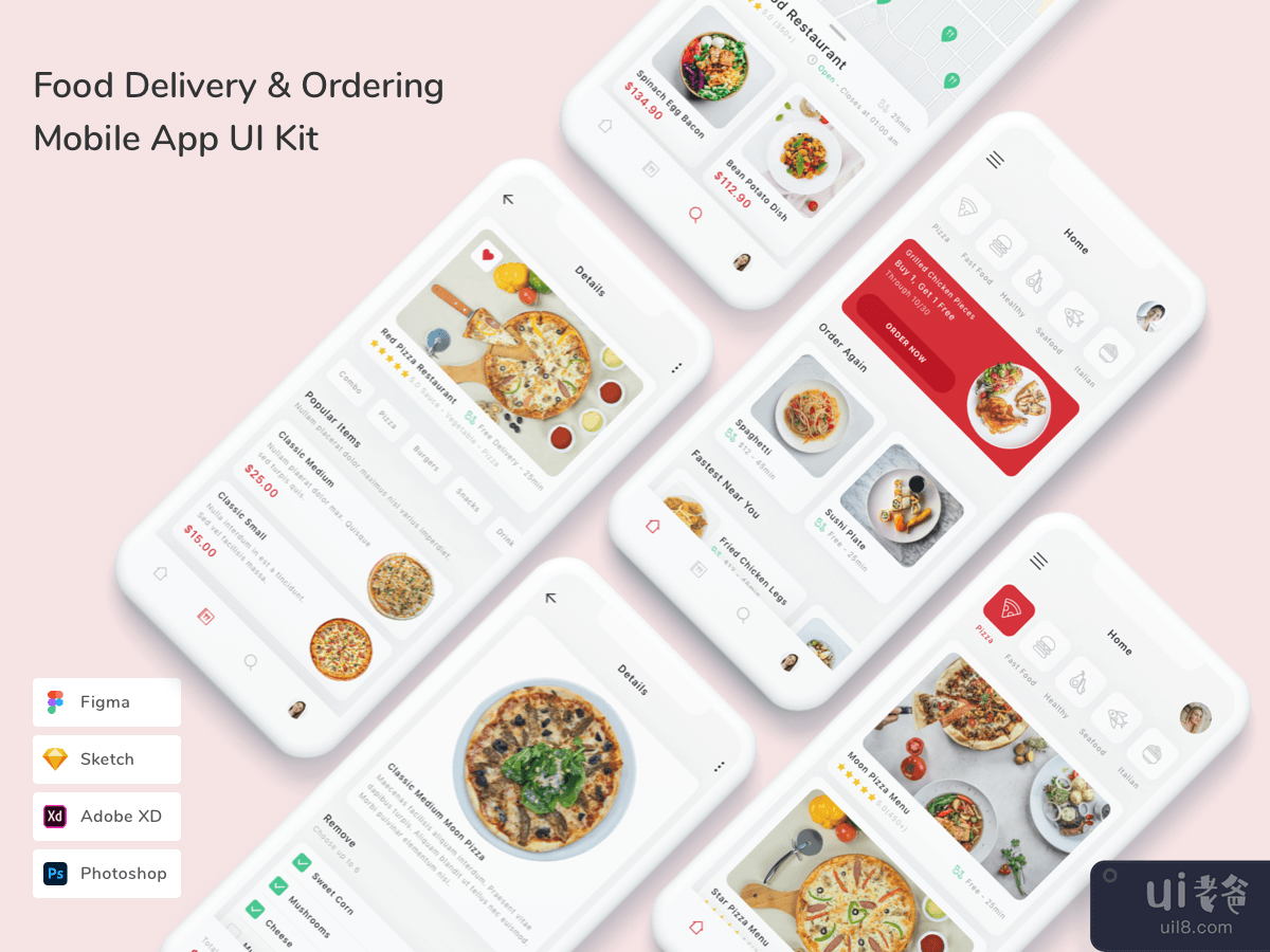 Food Delivery & Ordering Mobile App UI Kit
