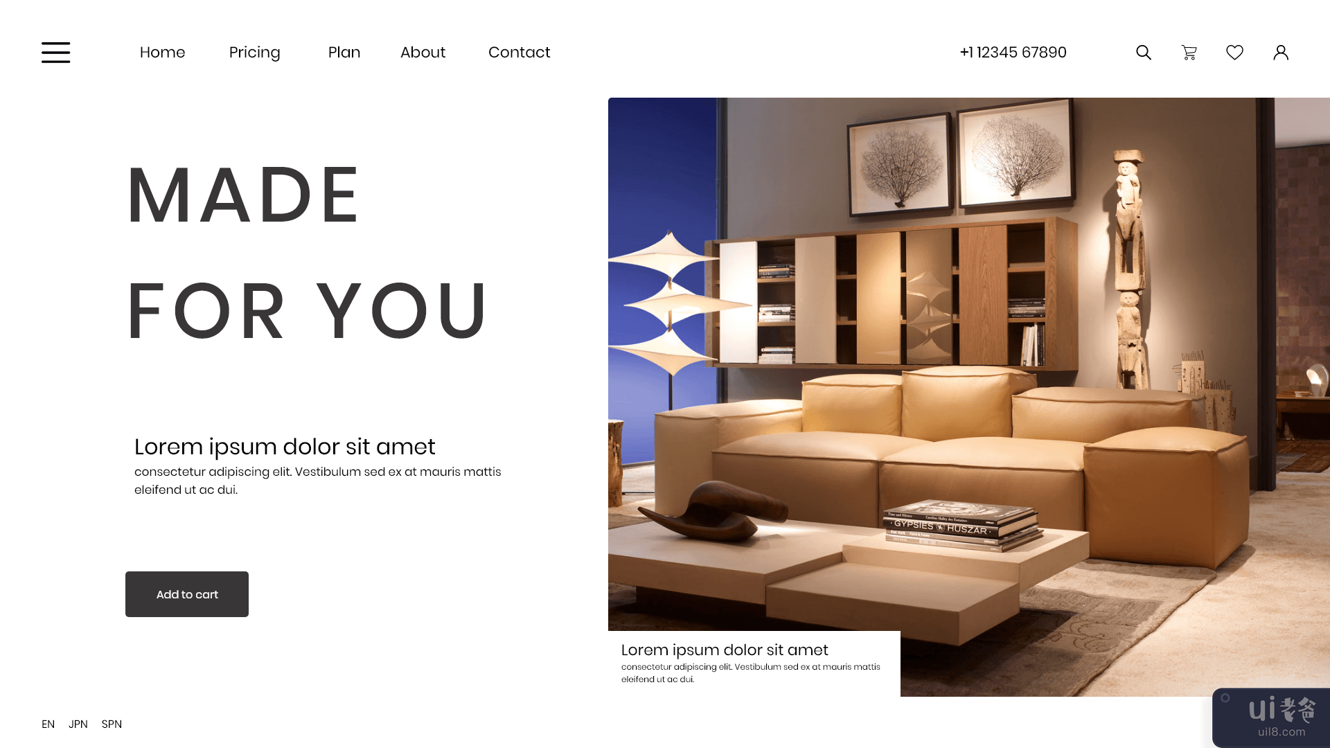 家具销售网页登陆页面(Furniture Selling Web Landing Page)插图