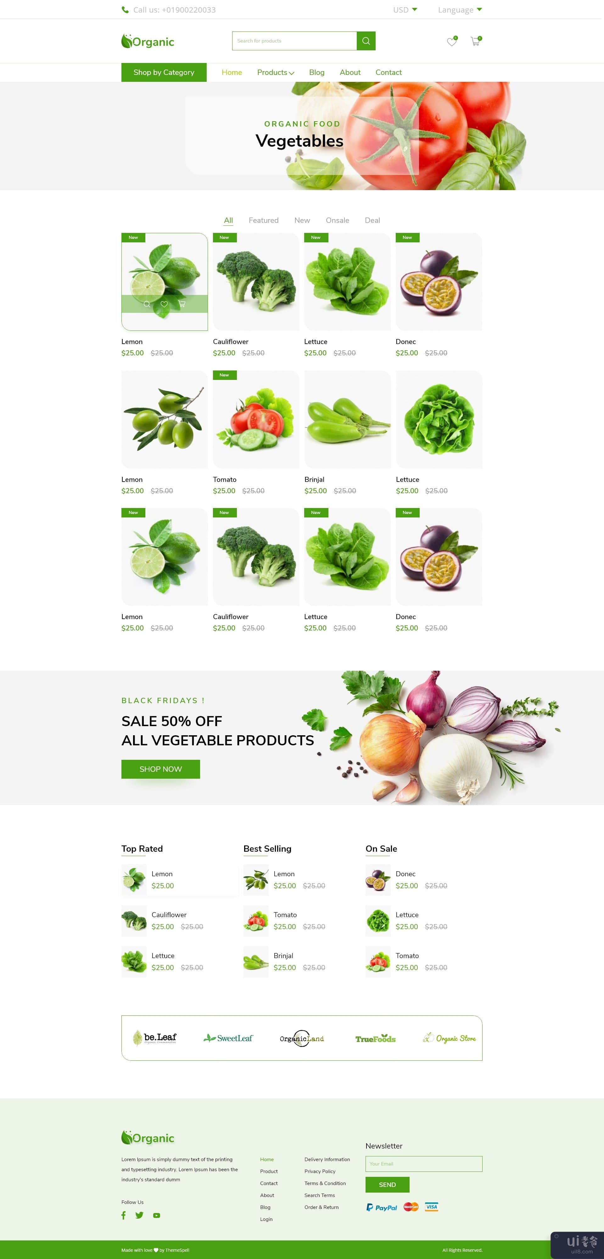 有机-有机食品网站UI设计(Organic-Organic Food Website UI Design)插图2