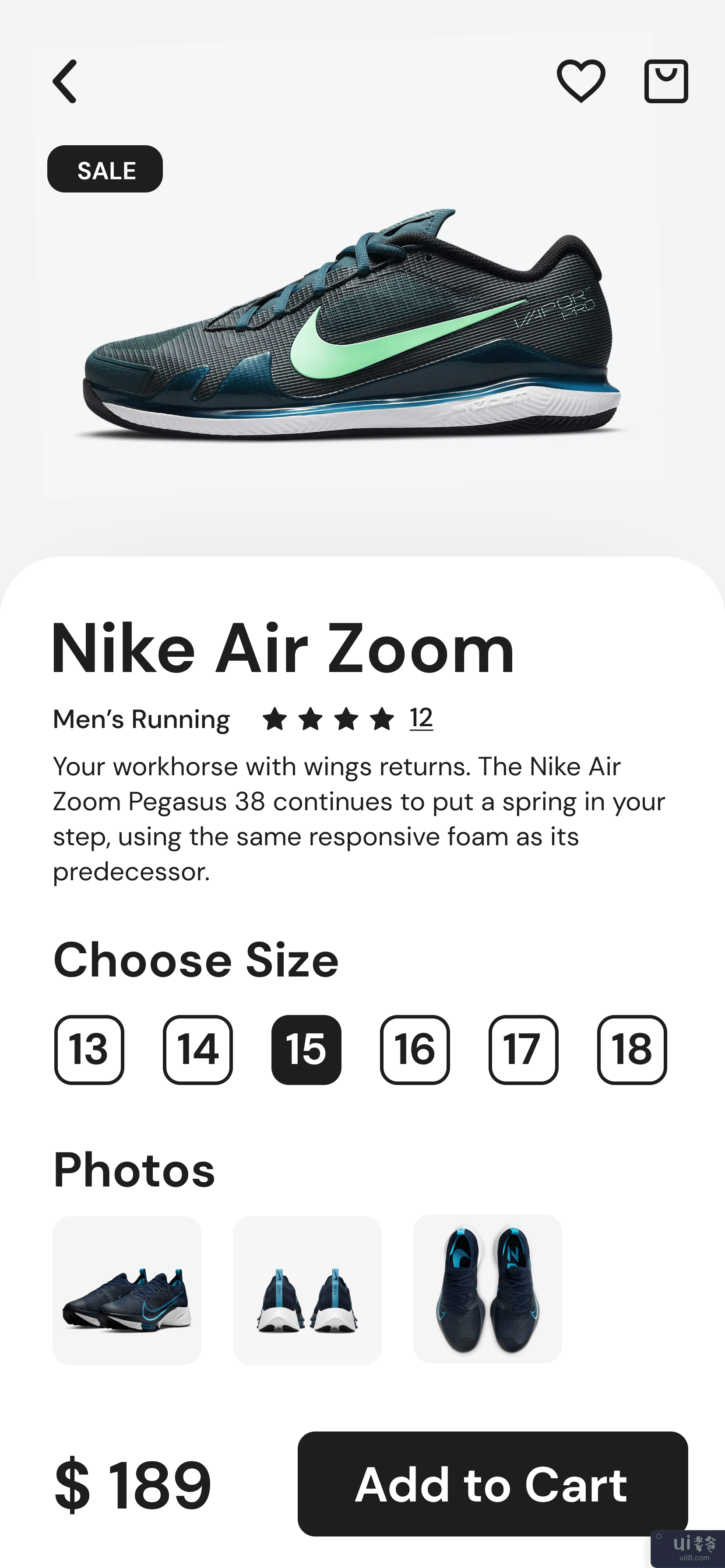 耐克产品页面UI设计(Nike Product Page UI Design)插图1