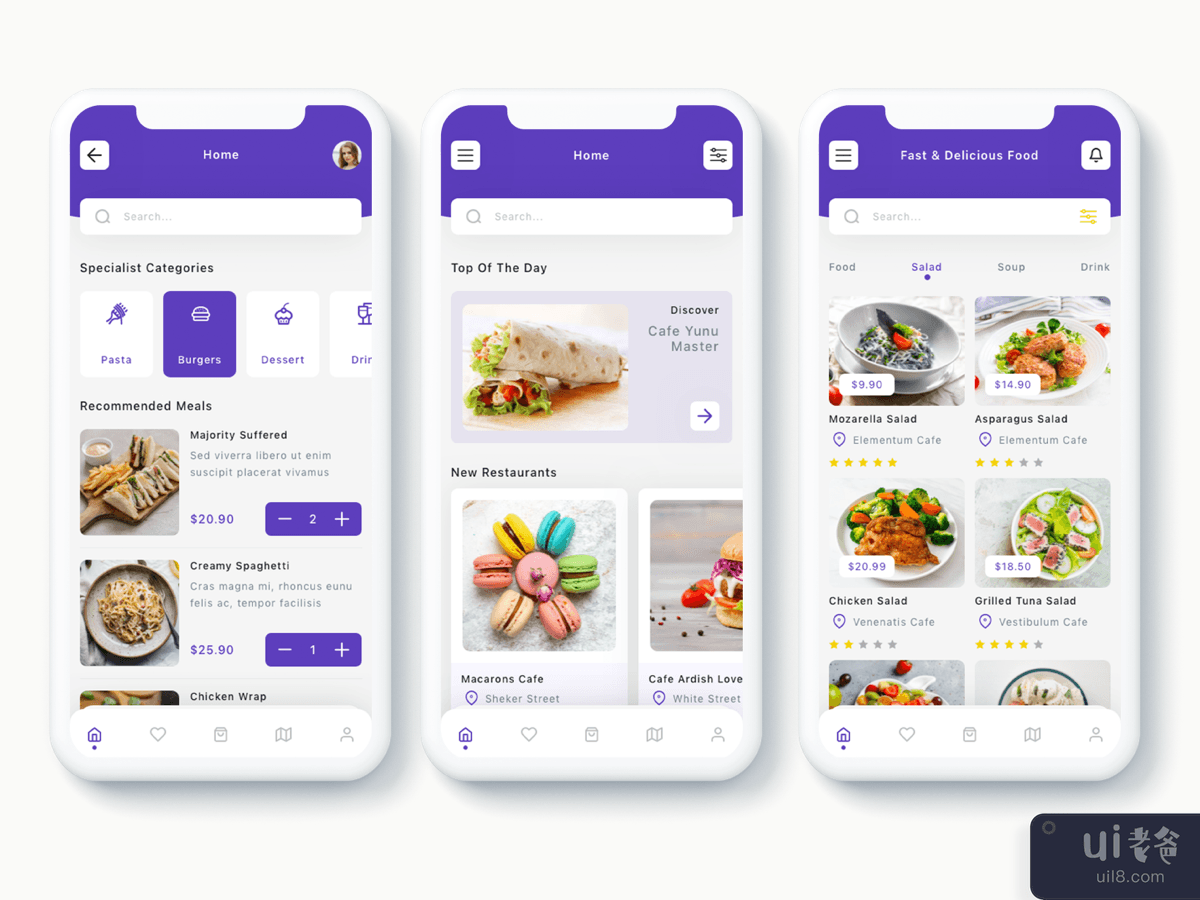 Sofra - 送餐应用程序 UI 套件(Sofra - Food Delivery App UI Kit)插图