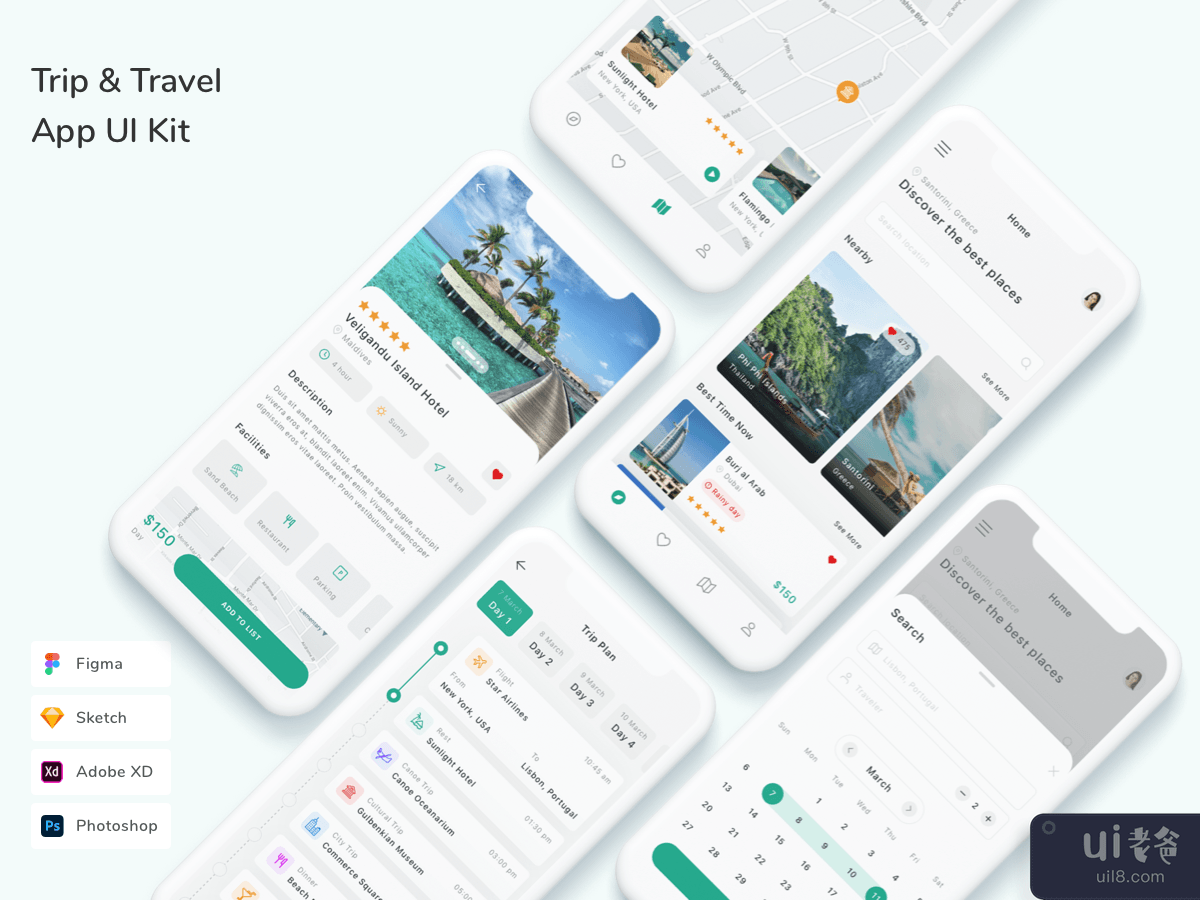 Trip & Travel App UI Kit
