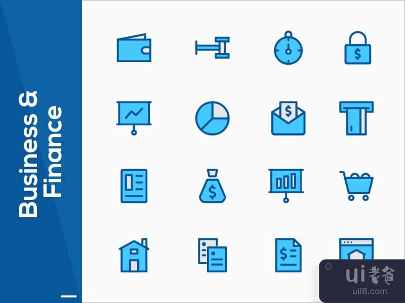 商务双色调图标(Business Duotone Icon)插图