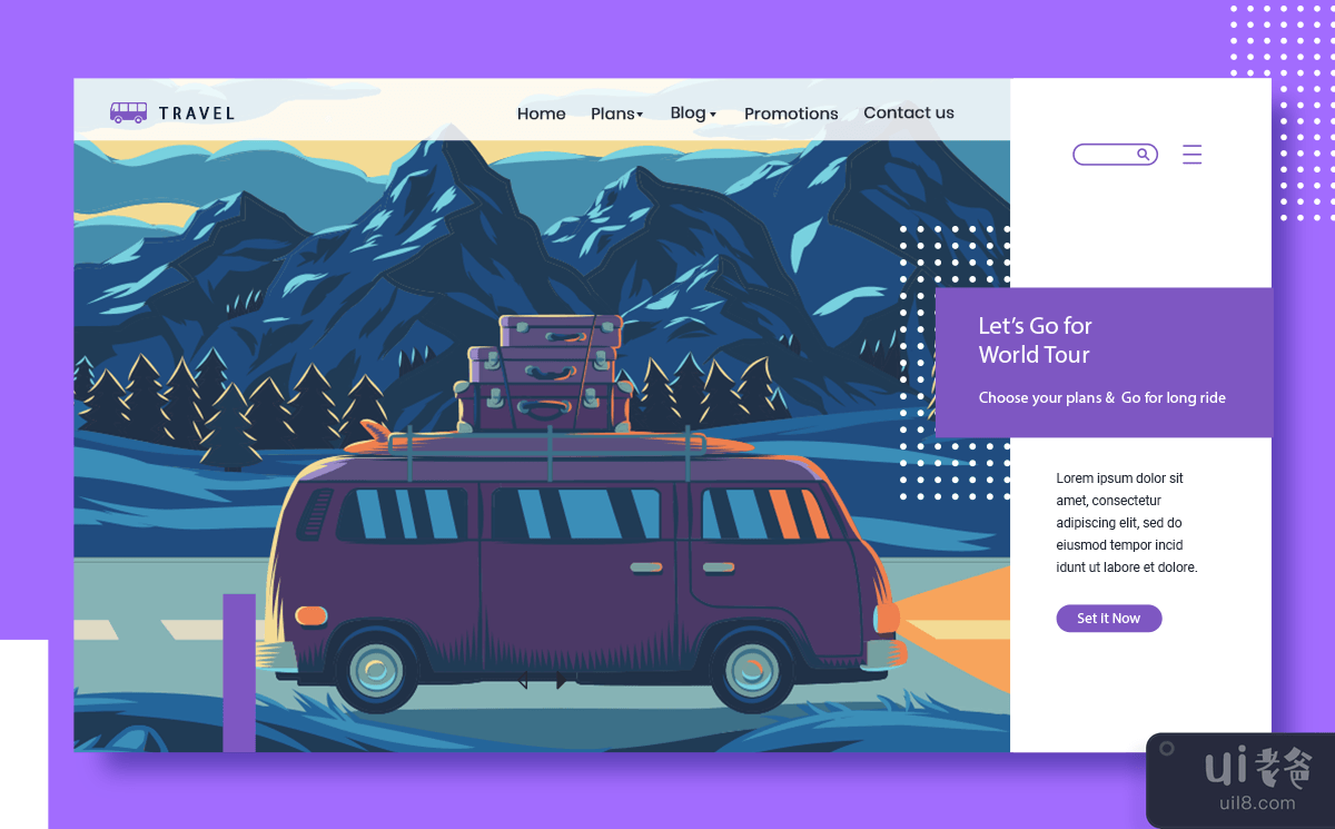 网页登陆页面-旅游概念(Web landing page -Travel Concept)插图