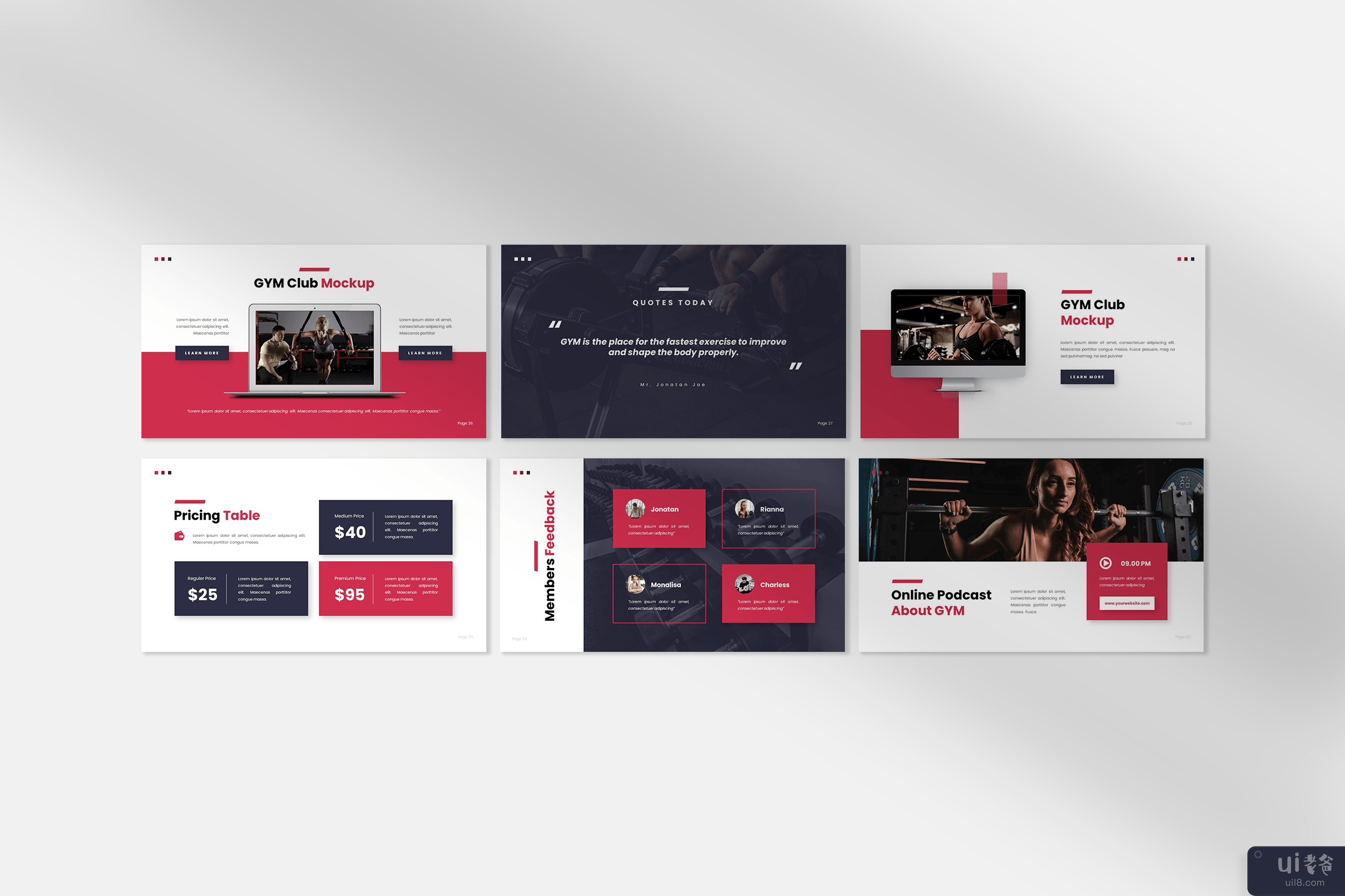 健身房主题演讲模板(Gymclub Keynote Template)插图1