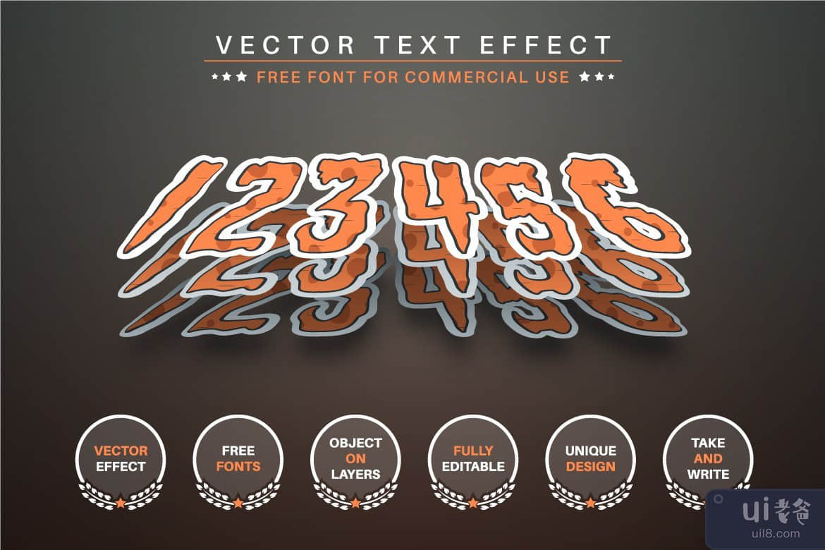 恐怖贴纸 - 可编辑的文字效果，字体样式(Horror Sticker - Editable Text Effect, Font Style)插图4