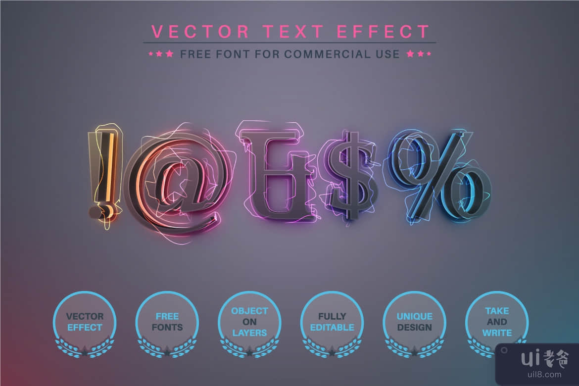 Super Lightning - 可编辑的文字效果，字体样式(Super Lightning - Editable Text Effect, Font Style)插图