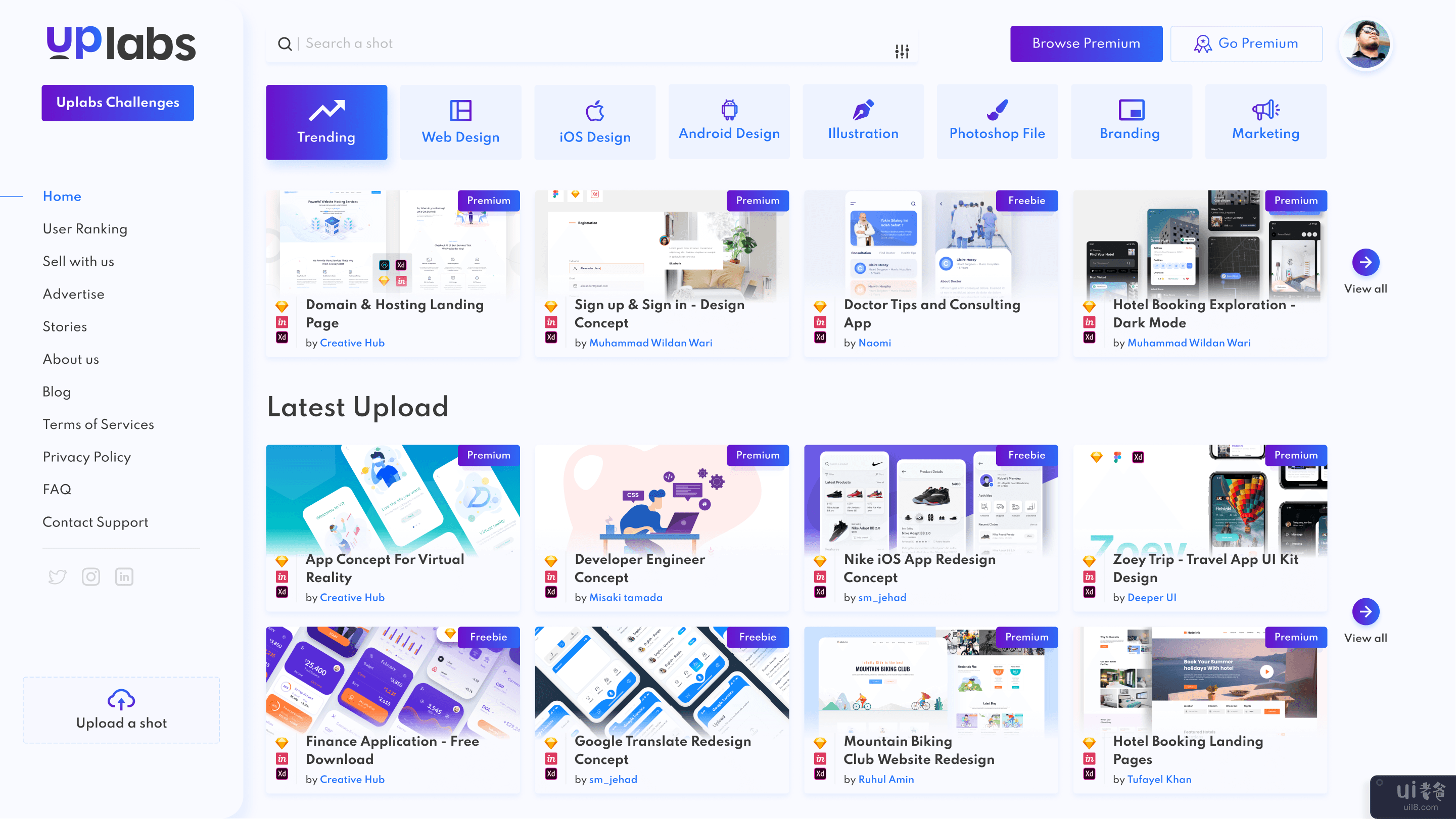 UpLabs 主页重新设计概念(UpLabs Homepage Redesign Concept)插图