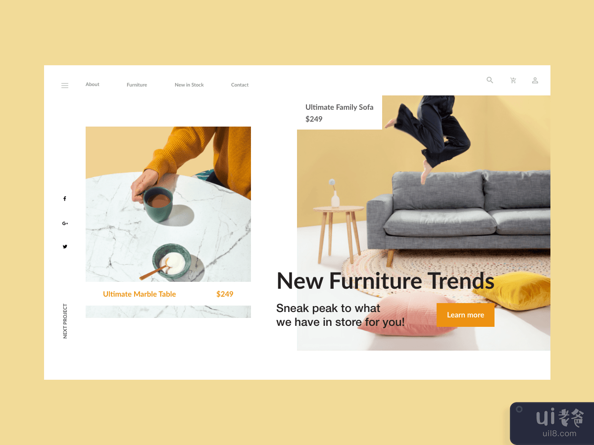 Website Header Furniture