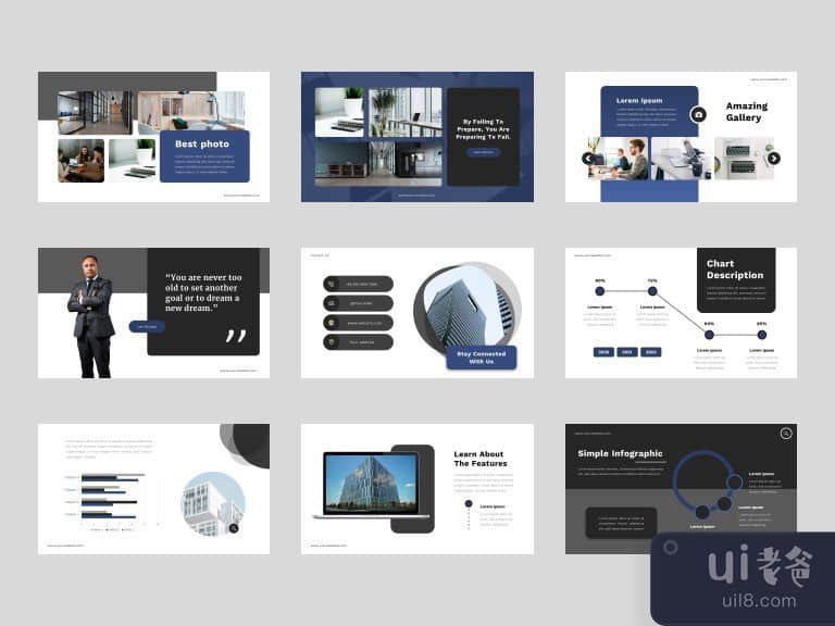 Bluski - 商业的PowerPoint模板(Bluski - Business PowerPoint Template)插图