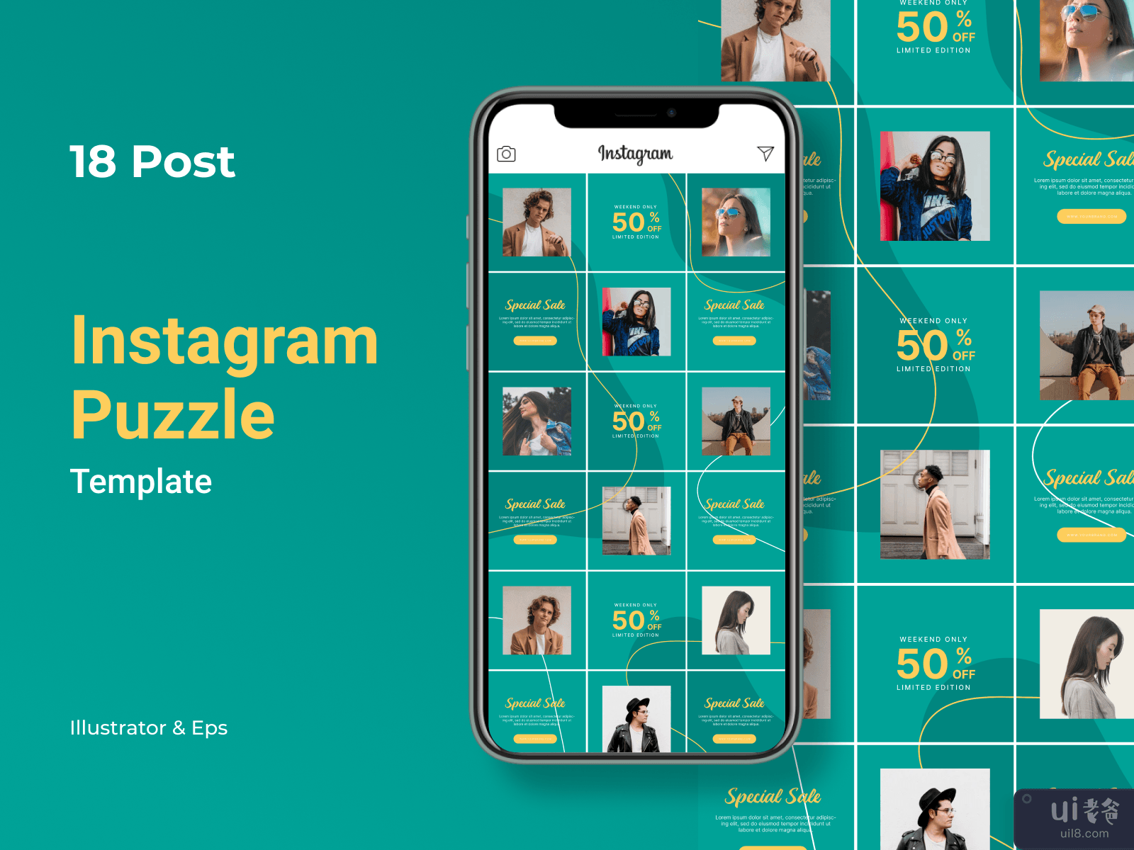 Instagram puzzle template - Easytemp