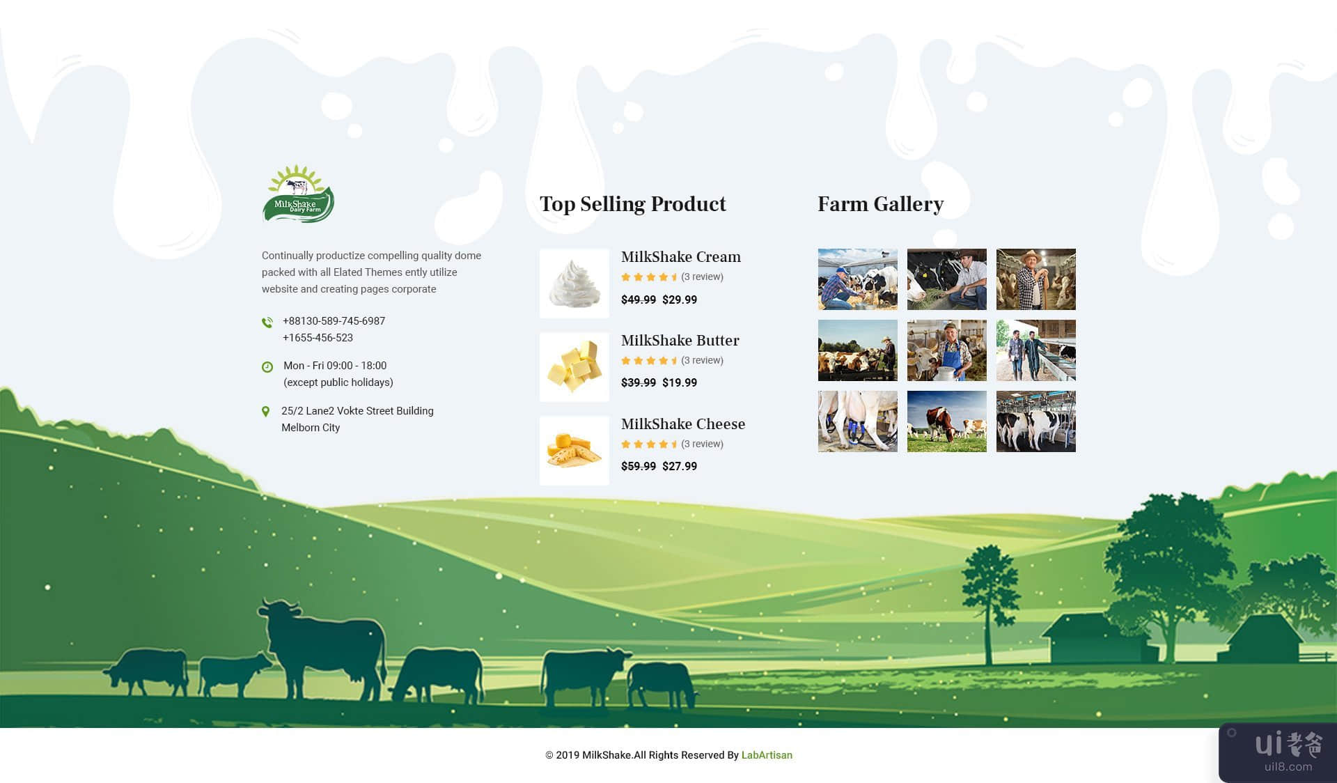 #02 Gowala-奶牛场和生态产品模板(#02 Gowala- Dairy Farm & Eco Products Templates)插图1