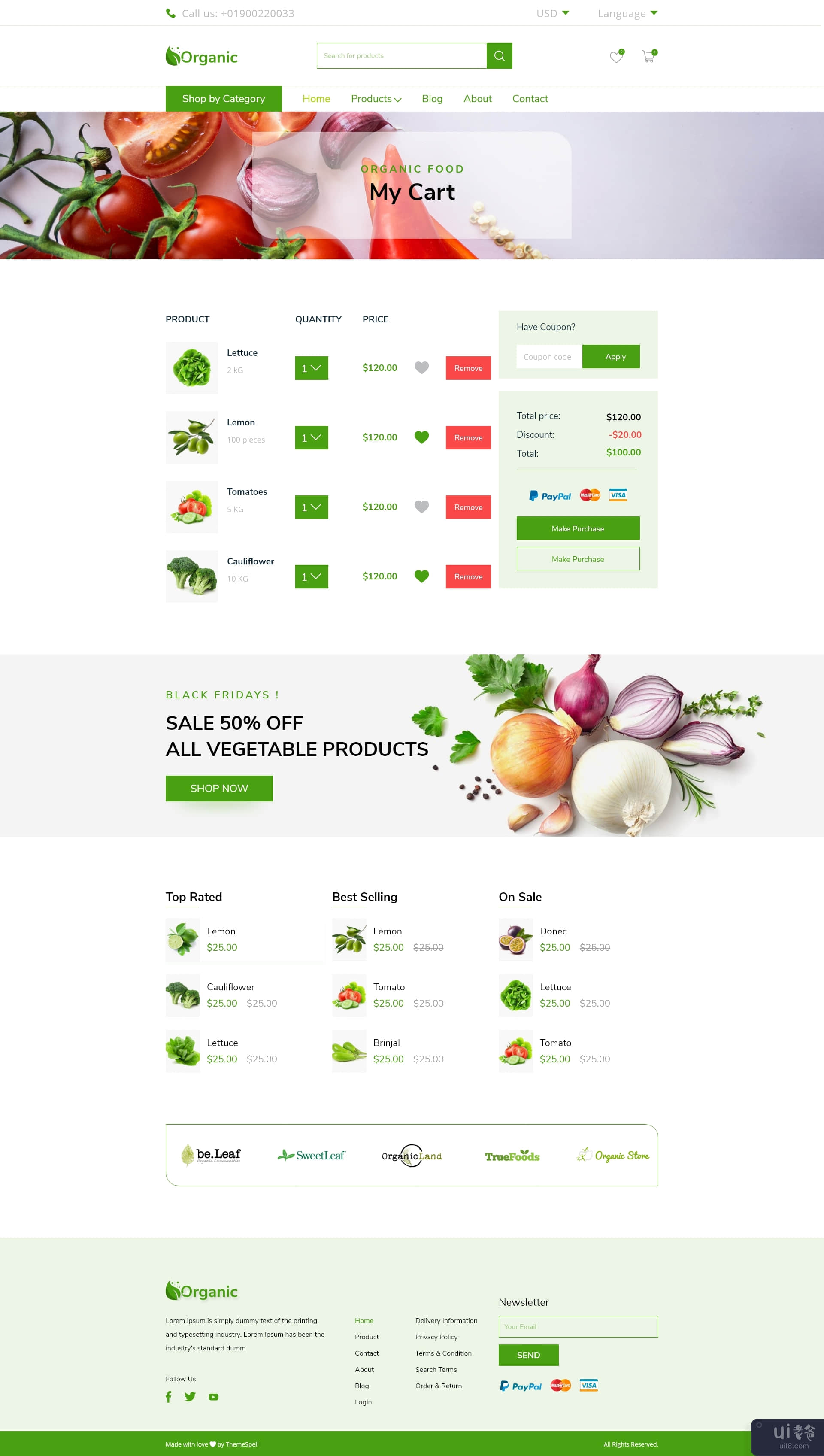 有机-有机食品网站UI设计(Organic-Organic Food Website UI Design)插图8