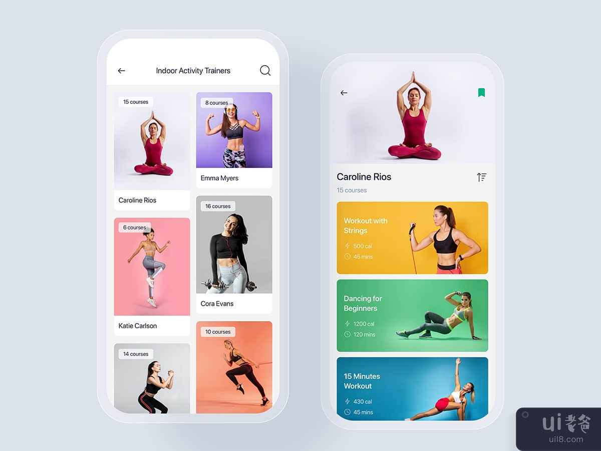 Fitness training mobile UI concept