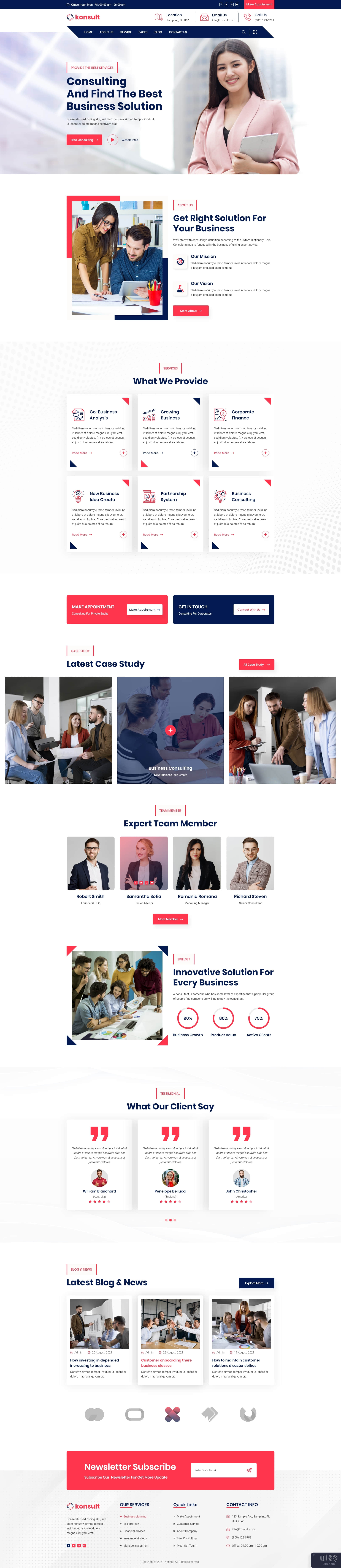 商业咨询登陆页面(Business Consulting landing page)插图