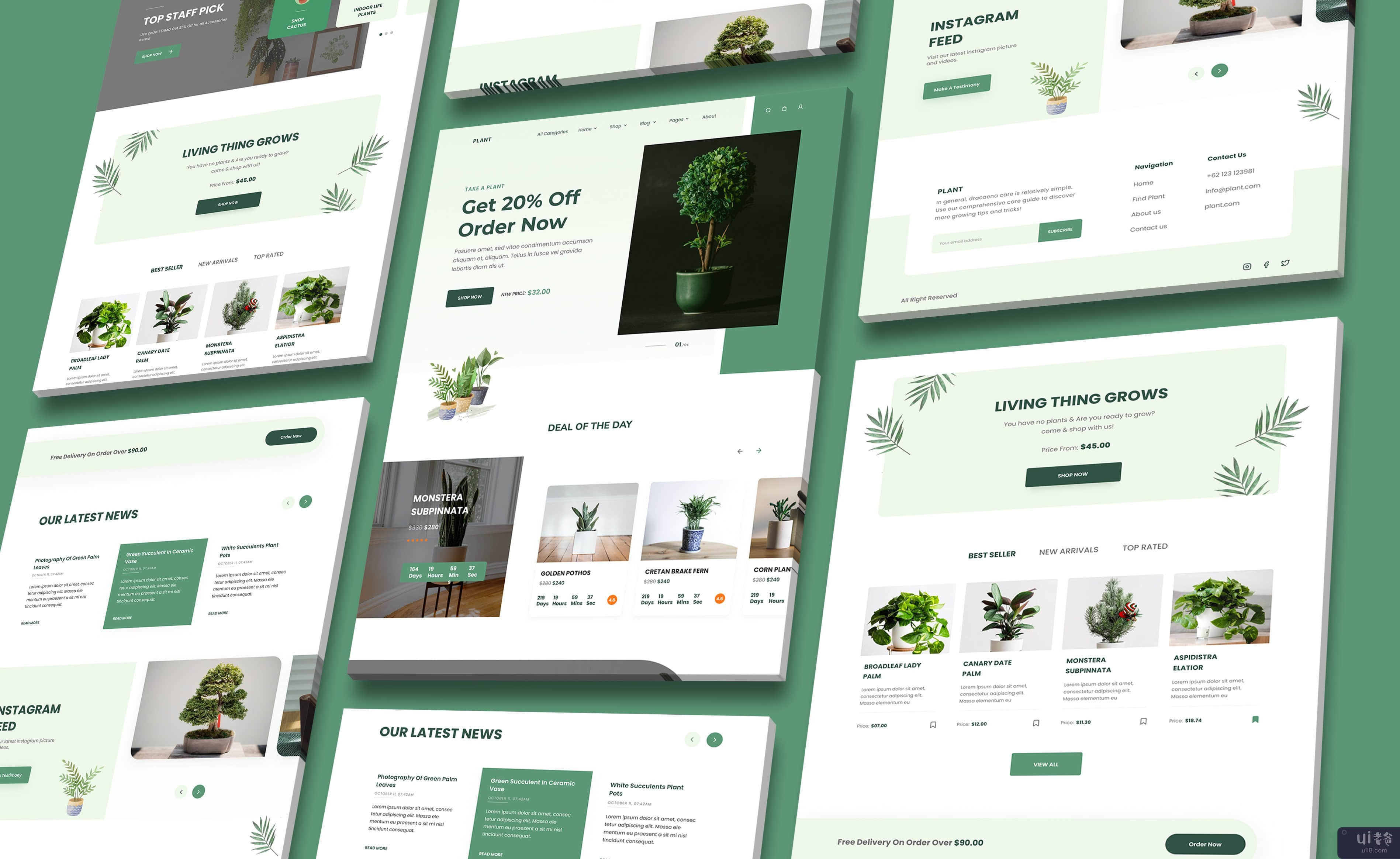 Plant Shop - 登陆页面设计(Plant Shop - Landing Page Design)插图1